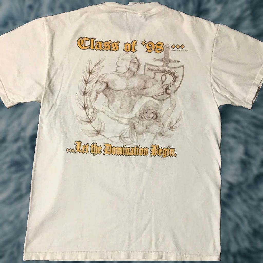 Vintage Vtg 90s Padres School Let The Domination Begin Faded Shirt S Track PE Grunge Gym Nike? Size US S / EU 44-46 / 1 - 1 Thumbnail
