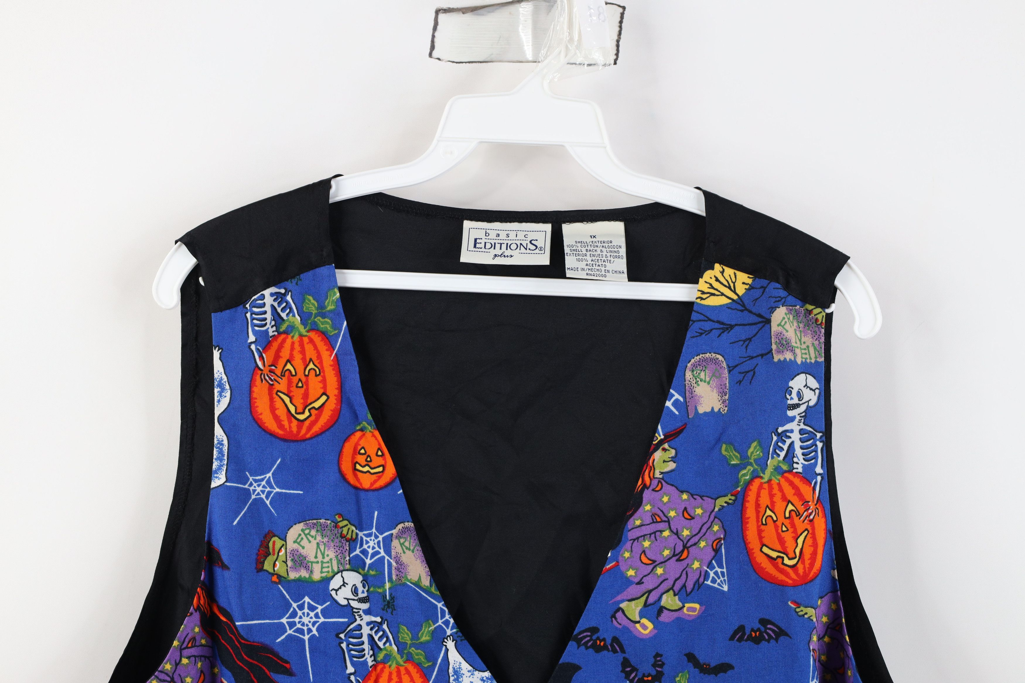 Vintage Vintage 90s Streetwear Witch Bat Pumpkin Ghost Vest Jacket Size XL / US 12-14 / IT 48-50 - 2 Thumbnail