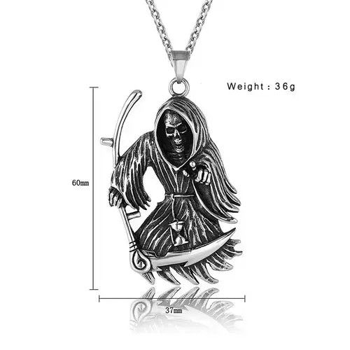 VIBE Reaper Ghost Chain Demon Bones Goth Rock Jewelry Chrome Size ONE SIZE - 4 Thumbnail