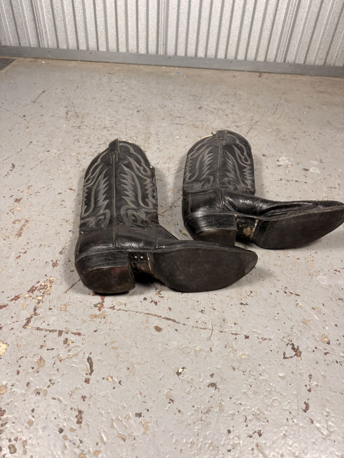 Justin Boots 80s Vintage Justins Lizard Skin Made in Usa Cowboy Boots Size US 8.5 / EU 41-42 - 11 Thumbnail