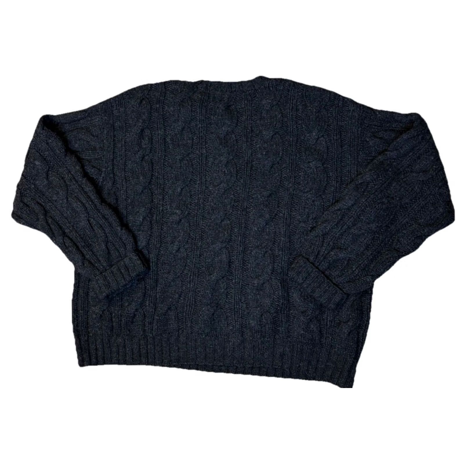 J.Crew VINTAGE J.CREW Sweater Pullover Crew Neck Fisherman Cable Knit 100% Wool Men’s XL Gray Relaxed Classic Knitwear Size US XL / EU 56 / 4 - 3 Thumbnail