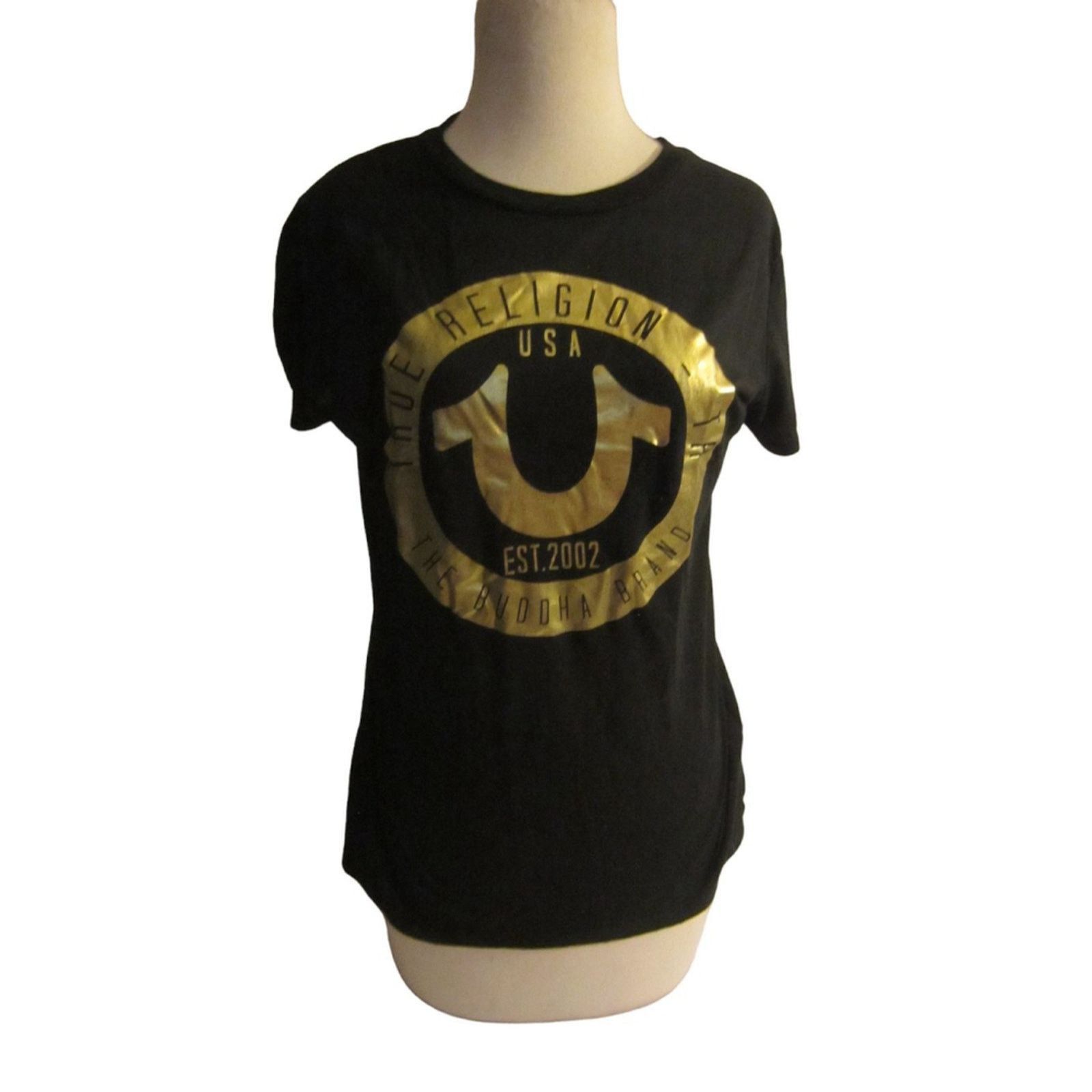 True Religion True Religion Black Gold Logo Graphic Tee The Buddha Brand L Size US L / EU 52-54 / 3 - 2 Thumbnail