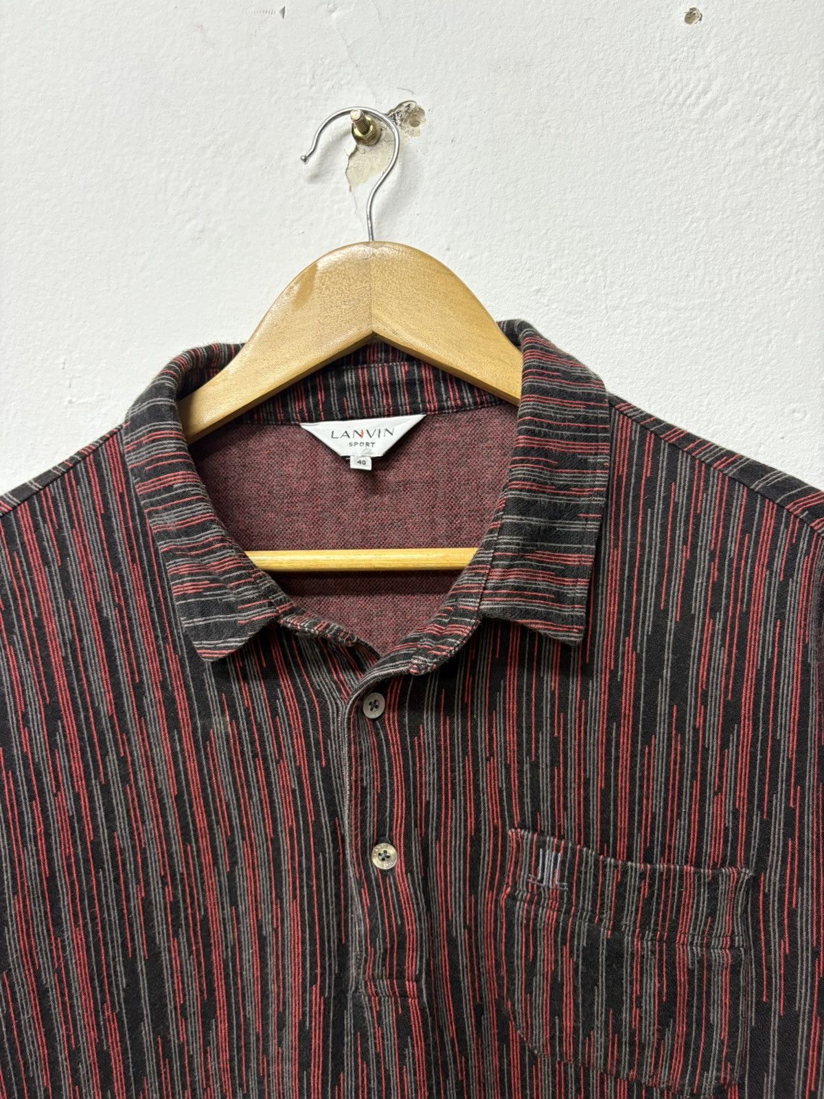 Lanvin Vintage Lanvin Paris Sport Long Sleeve Cotton Polo Size US M / EU 48-50 / 2 - 6 Thumbnail
