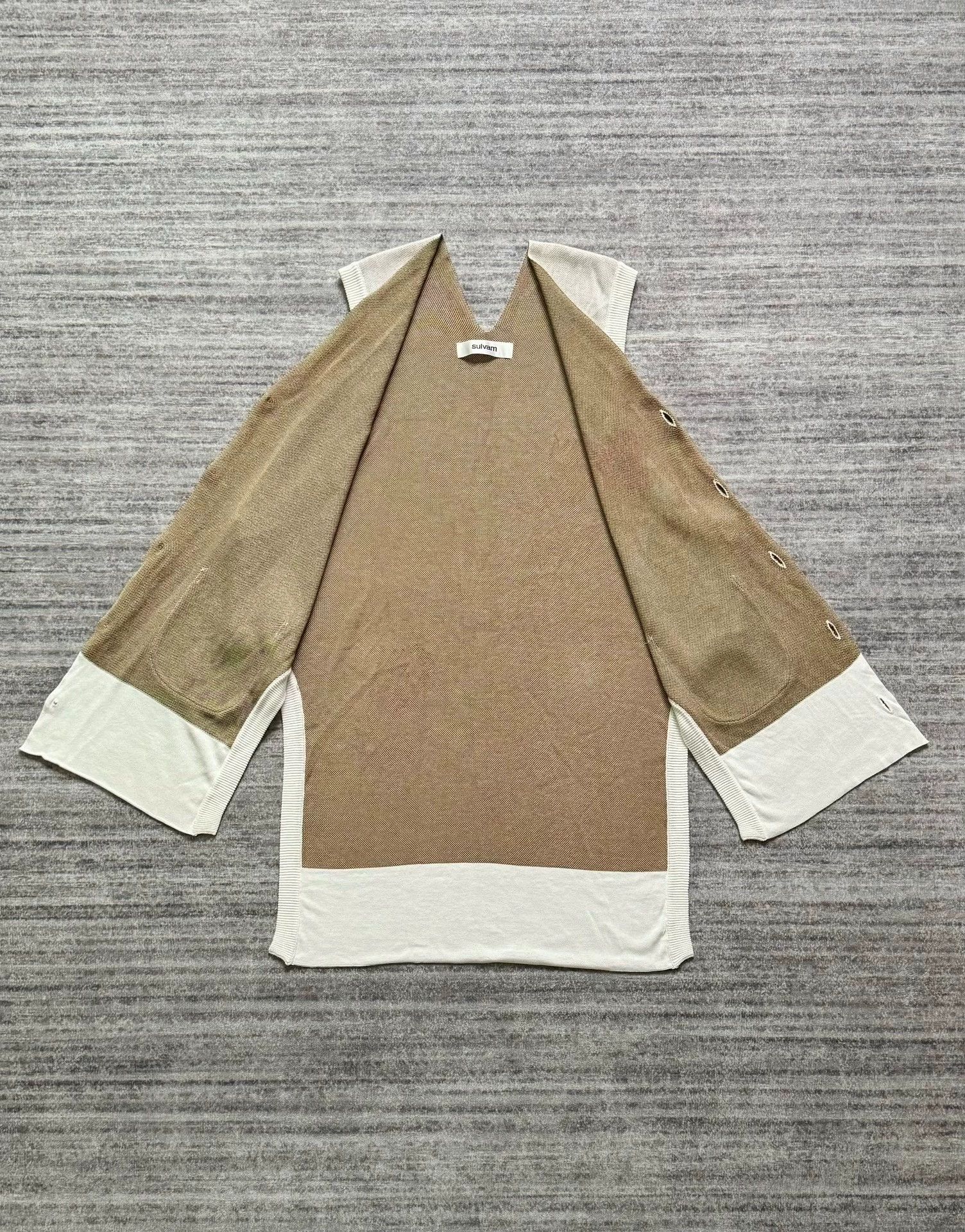 Sulvam Sulvam Floral Knit Wool Sleeveless Vest - Fujita Tetsuhira Size US S / EU 44-46 / 1 - 3 Thumbnail