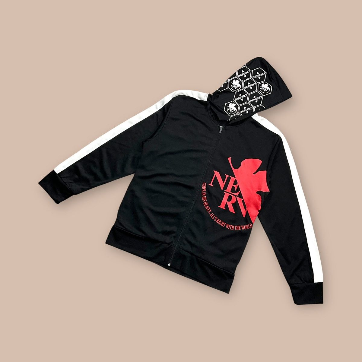 Anime 2012 Hello Kitty x Evangelion Nerv Zipper Polyester Hoodie Size US M / EU 48-50 / 2 - 2 Thumbnail