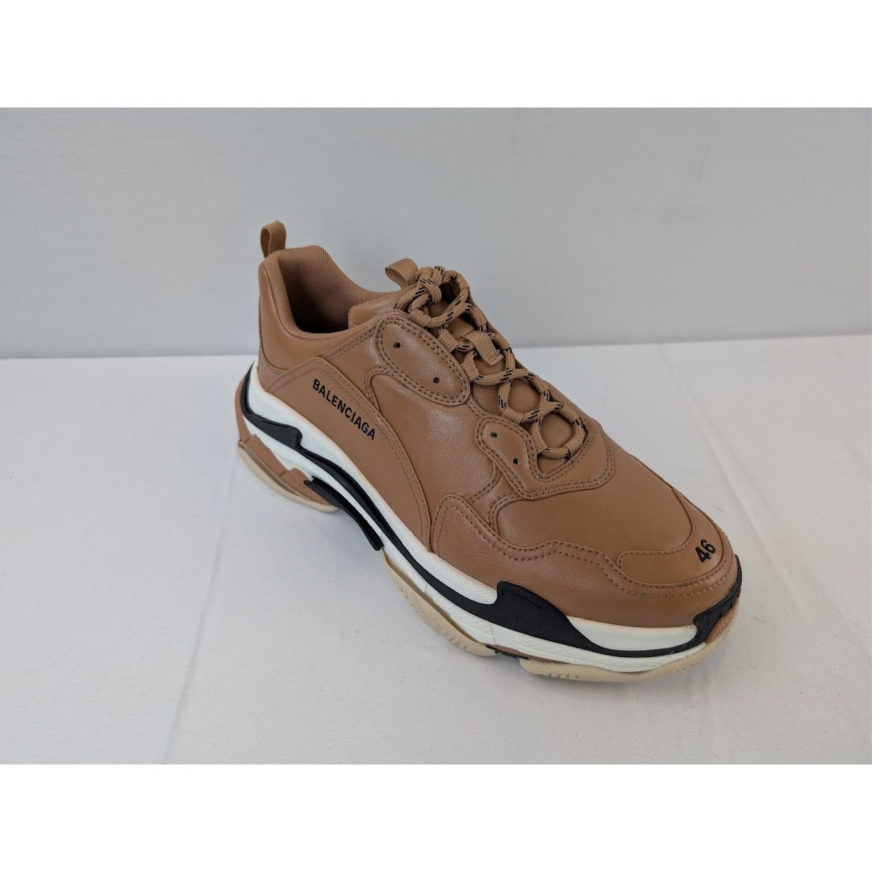 Balenciaga o1rshd1 Triple S Logo Type Sneakers in Nude Beige/Sand Size US 13 / EU 46 - 3 Thumbnail