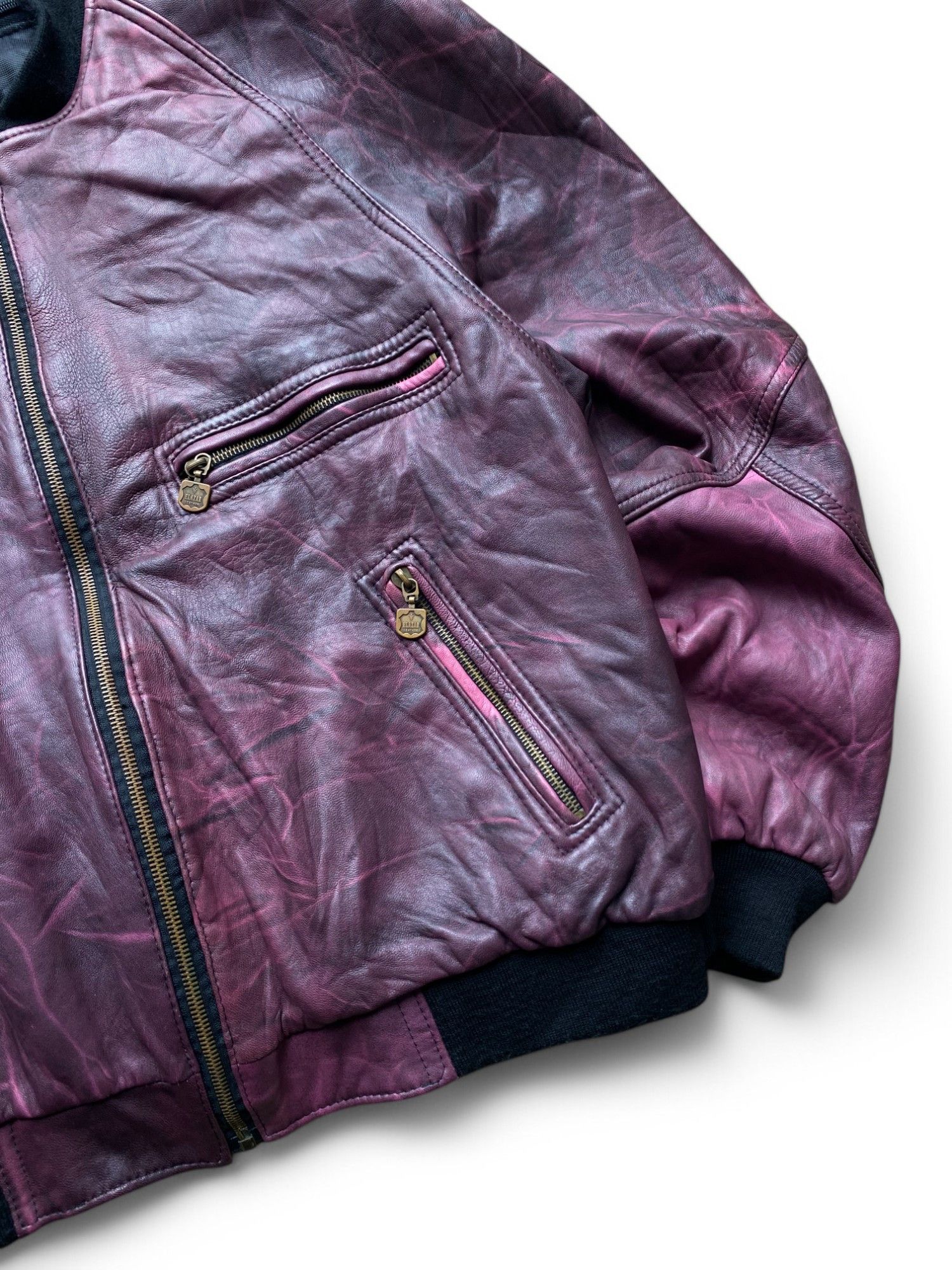 Genuine Leather Vintage Elazar Leather Bomber Jacket Opium SWAG Faded Size US XL / EU 56 / 4 - 4 Thumbnail