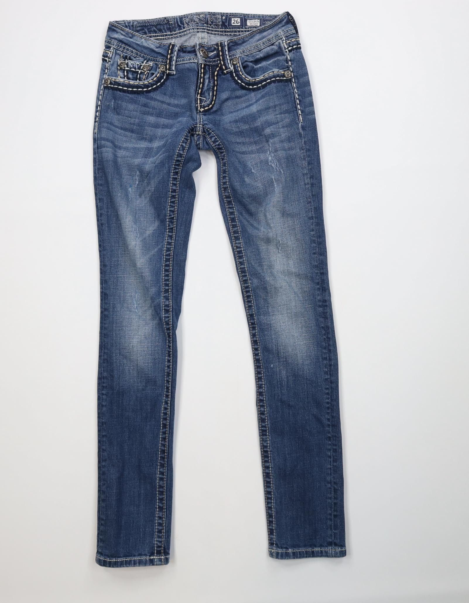 Miss Me Miss Me Thick Stitch Stretch Skinny Leg Denim Jeans Blue Size 26" / US 2 / IT 38 - 1 Thumbnail