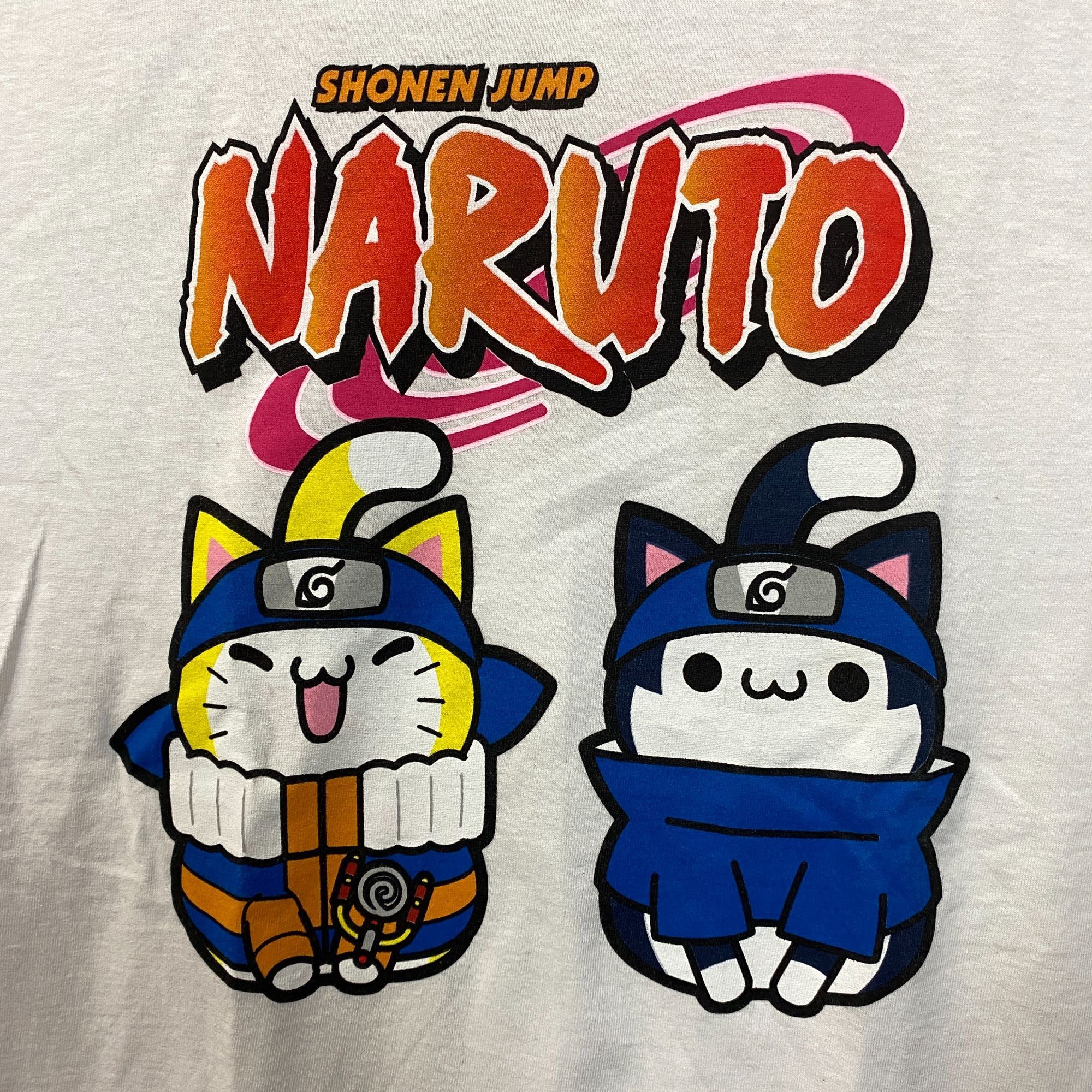 Anime Naruto Nyaruto Sasuke and Uzumaki Logo Graphic T-Shirt SM Size US S / EU 44-46 / 1 - 2 Thumbnail
