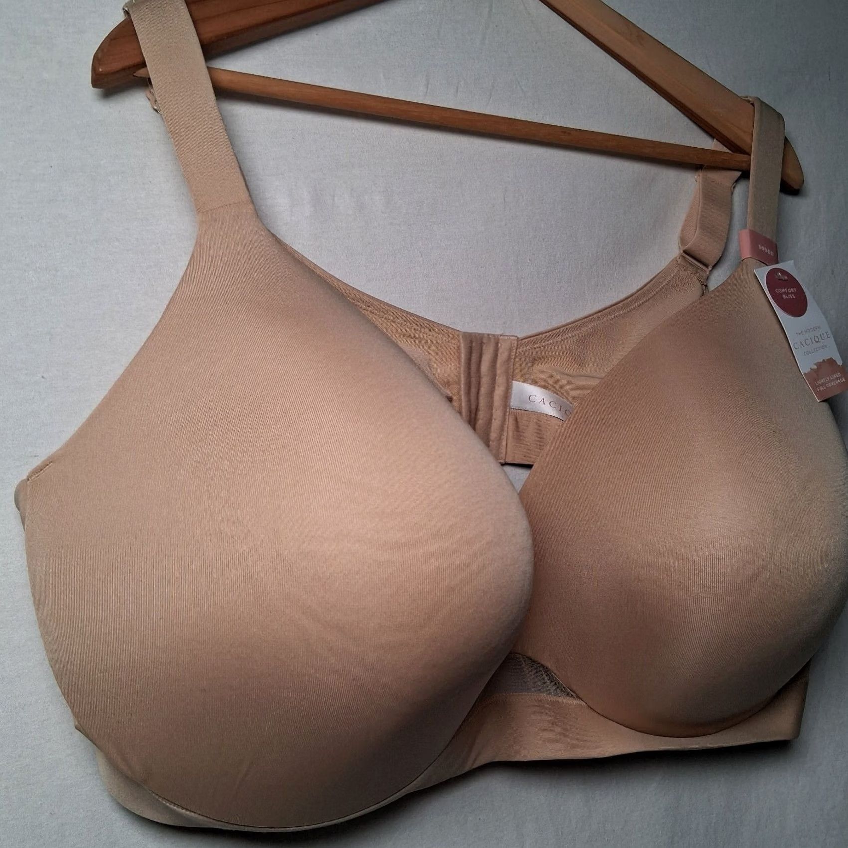 Vintage Cacique Bra 50DDD Full Coverage Padded Underwire Beige Tan NEW Size ONE SIZE - 3 Thumbnail