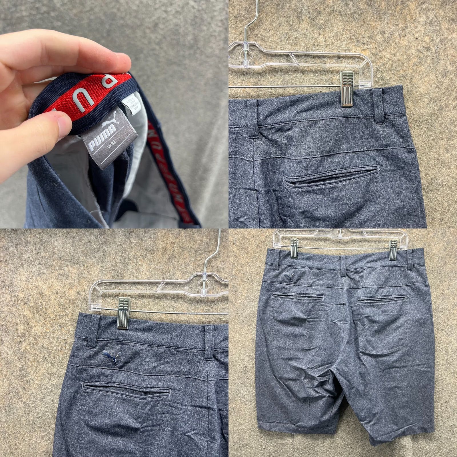 Puma PUMA Shorts Mens 32 Heather Blue Chino Flat Front Golf Stretch Waist Big Seller Casual Mens Regular 32 Blue 90s Golf Not applicable Size US 32 / EU 48 - 8 Thumbnail