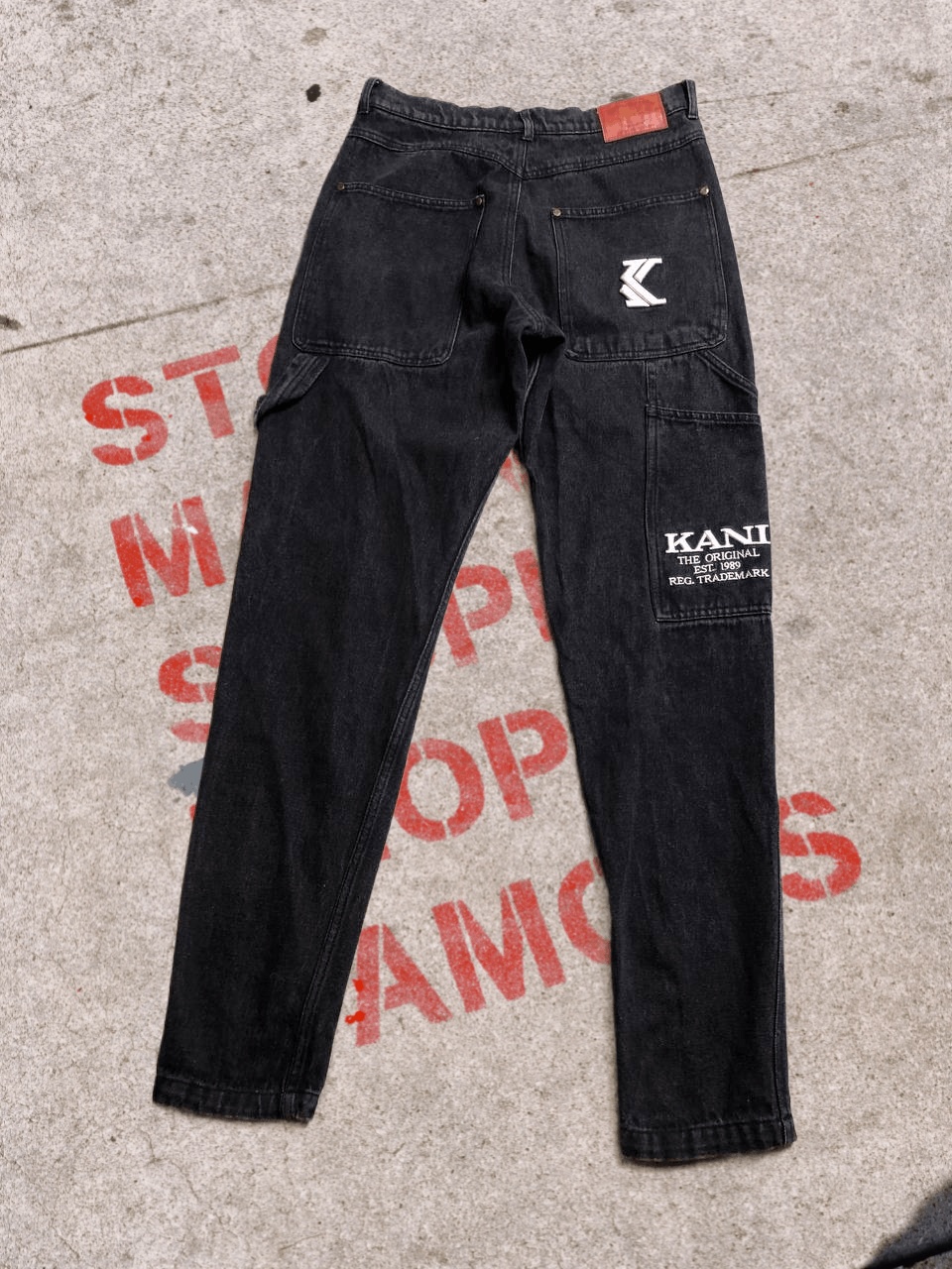 VINTAGE Karl KANI Cargo Denim Jeans Embroidered Logo