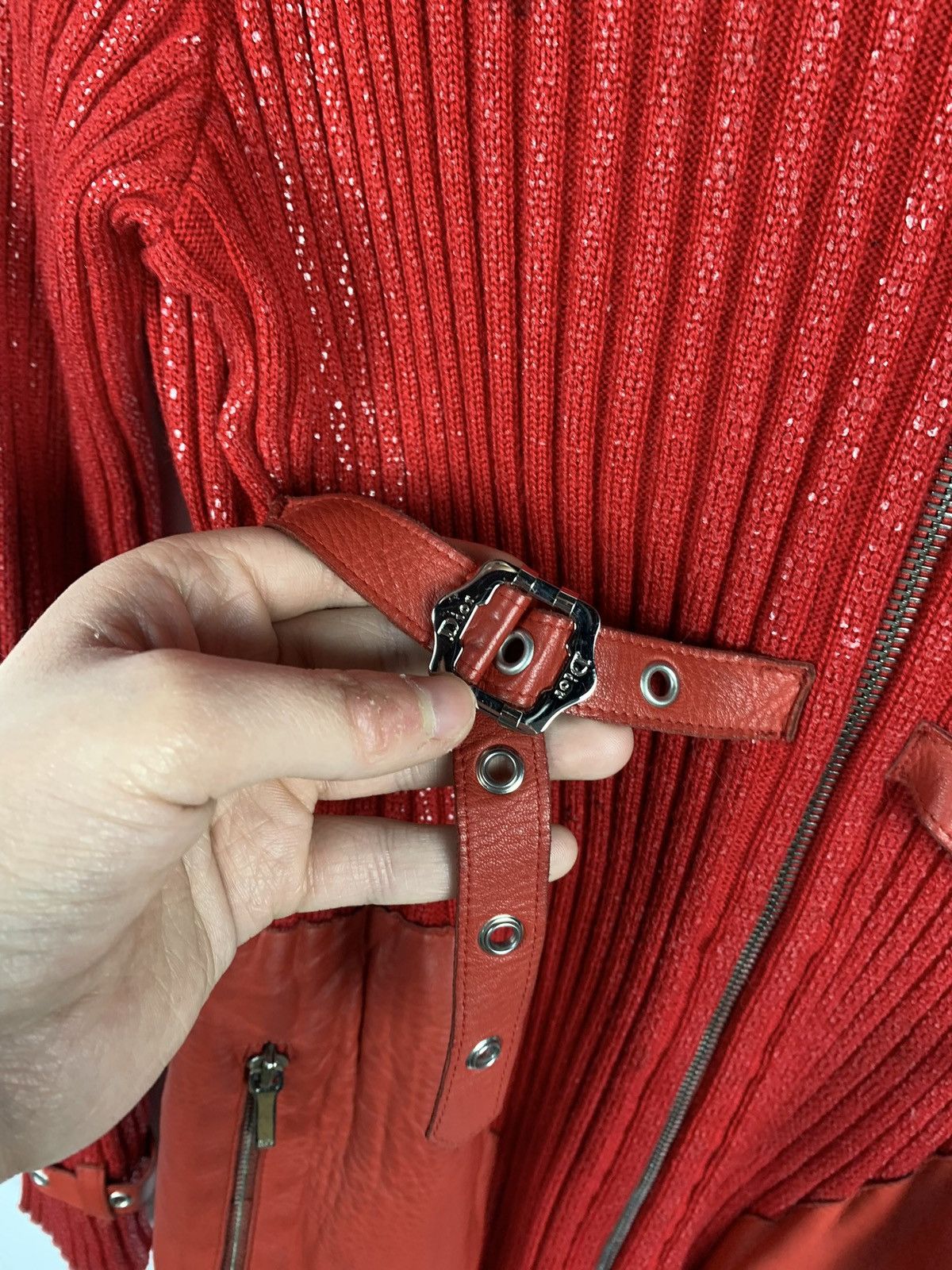 Christian Dior Monsieur Vintage Christian Dior Boutique Paris Knit Zip Cardigan Red Size M / US 6-8 / IT 42-44 - 10 Thumbnail
