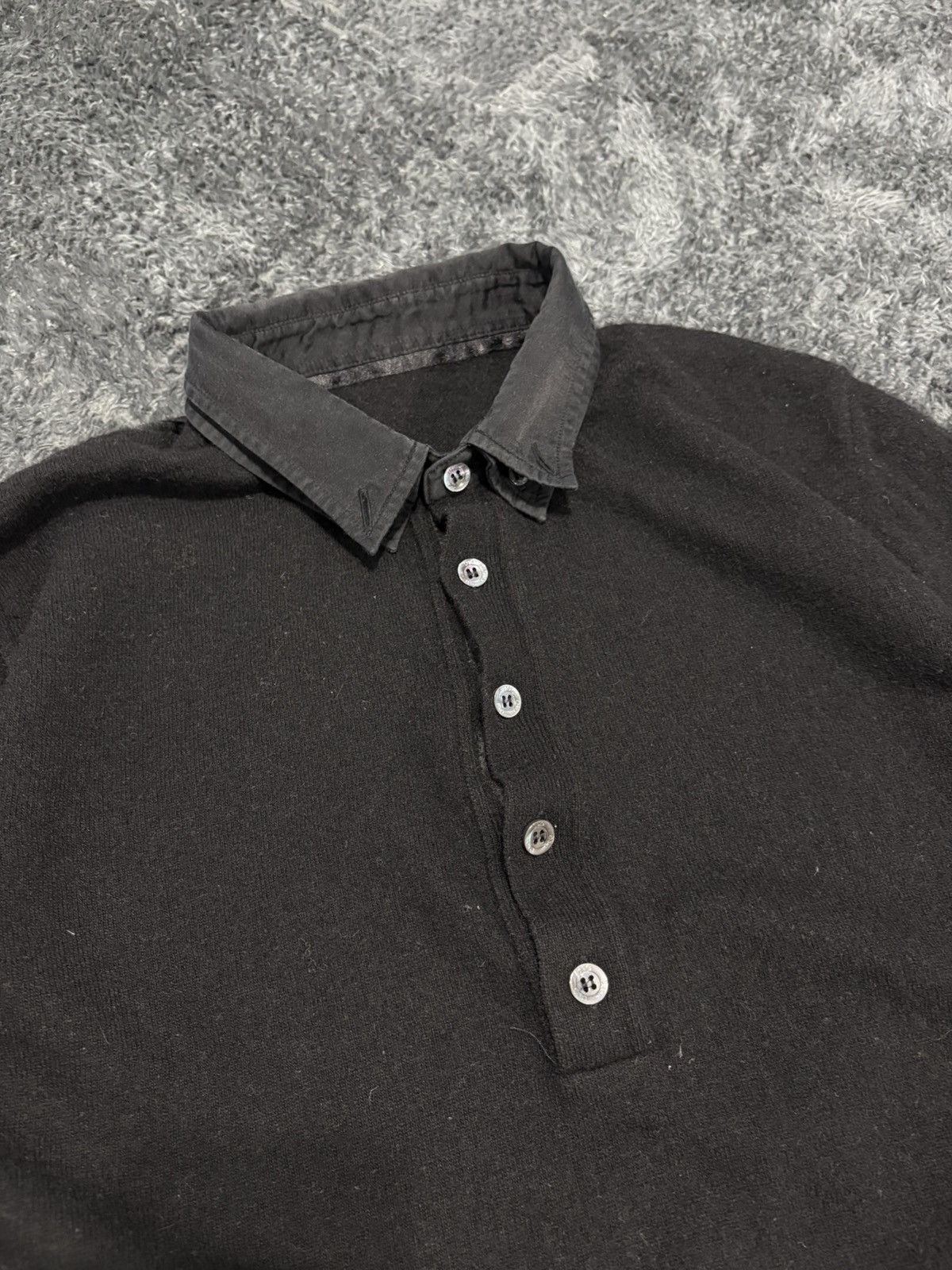 Dolce & Gabbana Vintage Dolce & Gabbana Wool Silk Collar Black Sweater Size US M / EU 48-50 / 2 - 2 Thumbnail