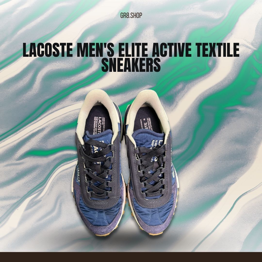 Lacoste LACOSTE Mens Elite Active Textile Sneakers Size 7.5 Blue & W Size US 7.5 / IT 37.5 - 1 Thumbnail