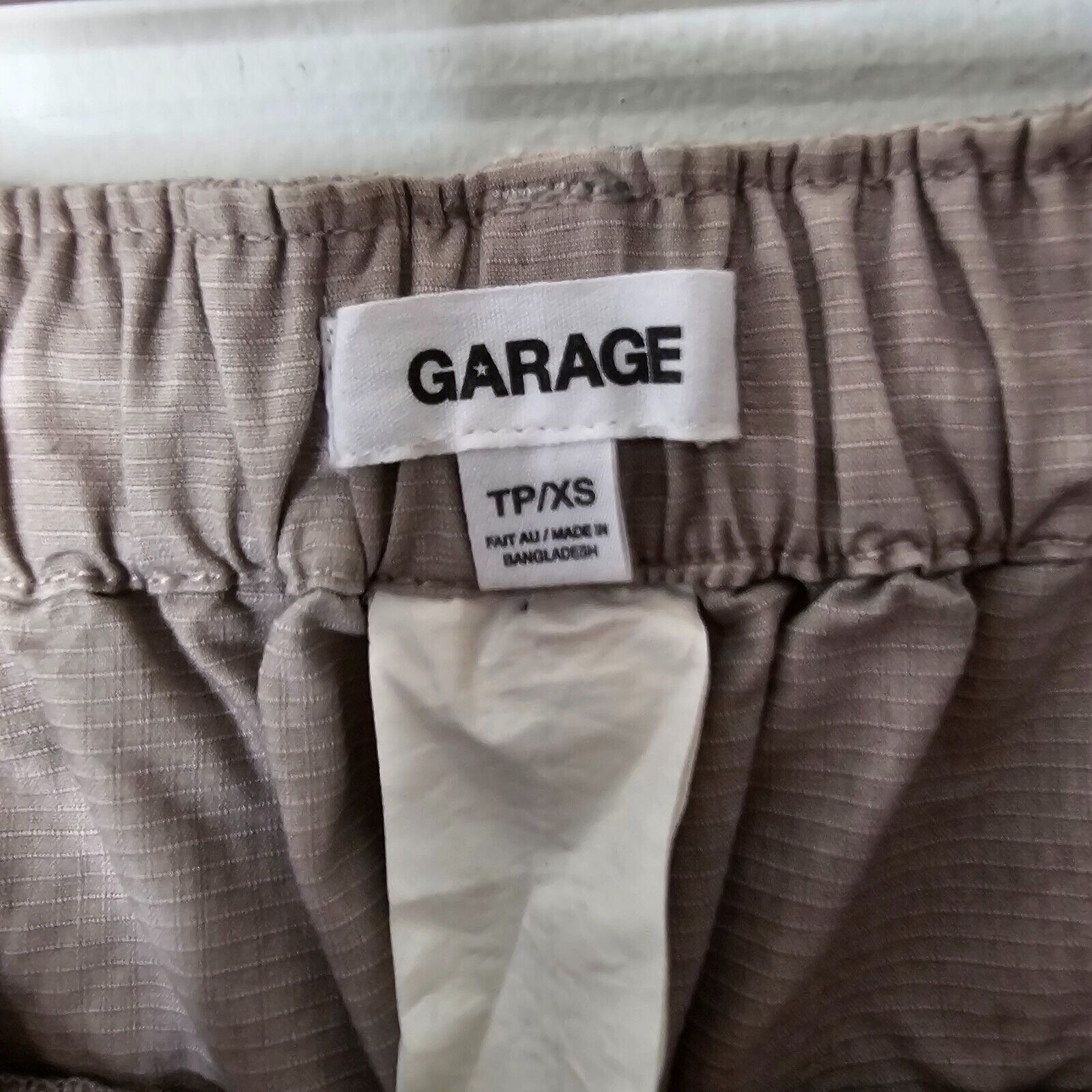 Garage Garage Taupe Khaki Wide Leg Pants Elastic Waist Cargo Zip XS Size 25" / US 0 / IT 36 - 4 Thumbnail