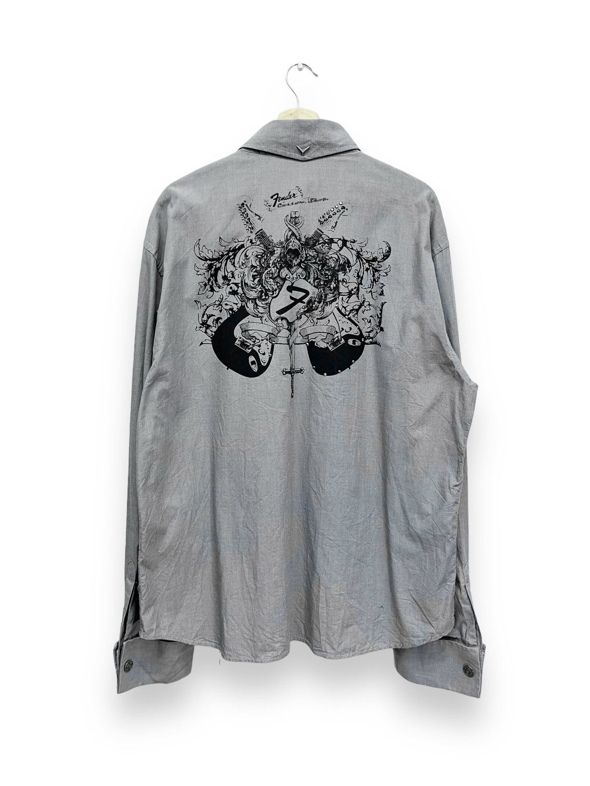 Fender 🔥RARE🔥FENDER BY DA VINCI Frayed Line Patch Big Print Shirt Size US XL / EU 56 / 4 - 2 Thumbnail