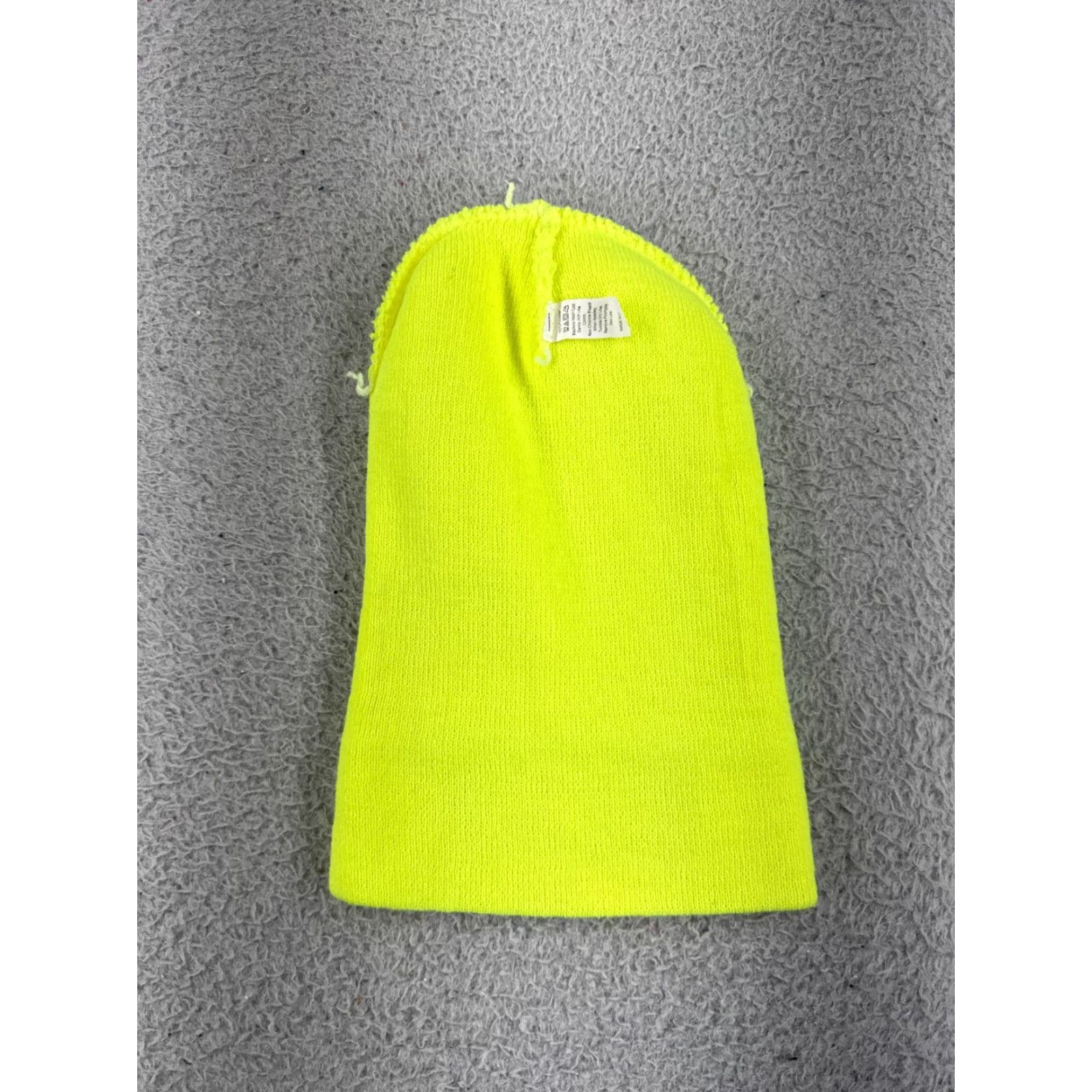 Vintage VINTAGE High Visibility Beanie Toque Adult One Size Yellow No Matter What Life Throws Hat Adult One Size Yellow Logo Ski Lightweight Knit Beanie Mens Size ONE SIZE - 5 Thumbnail