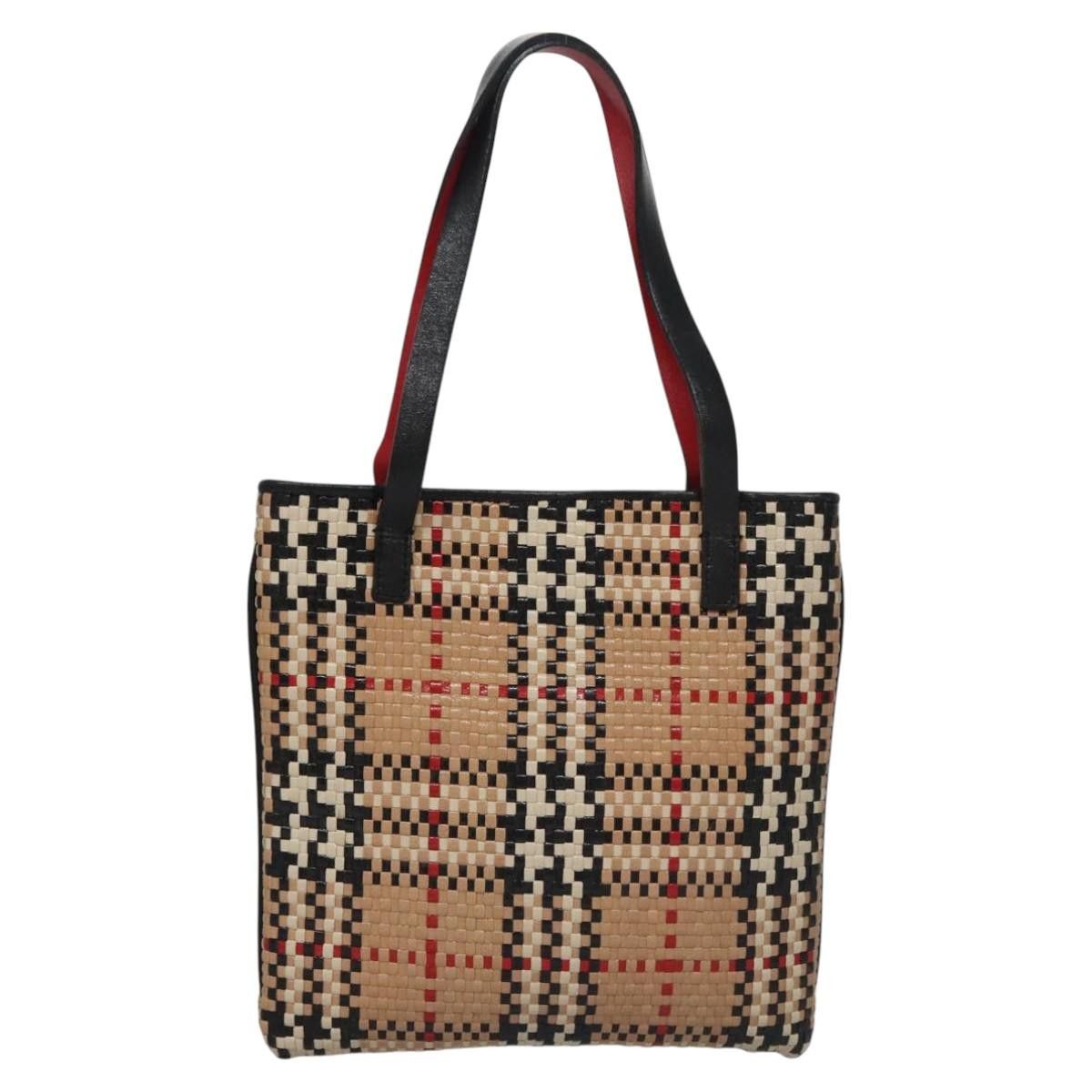 Burberry Burberry Blue Label Nova Check Hand Bag Leather Beige Size ONE SIZE - 3 Thumbnail