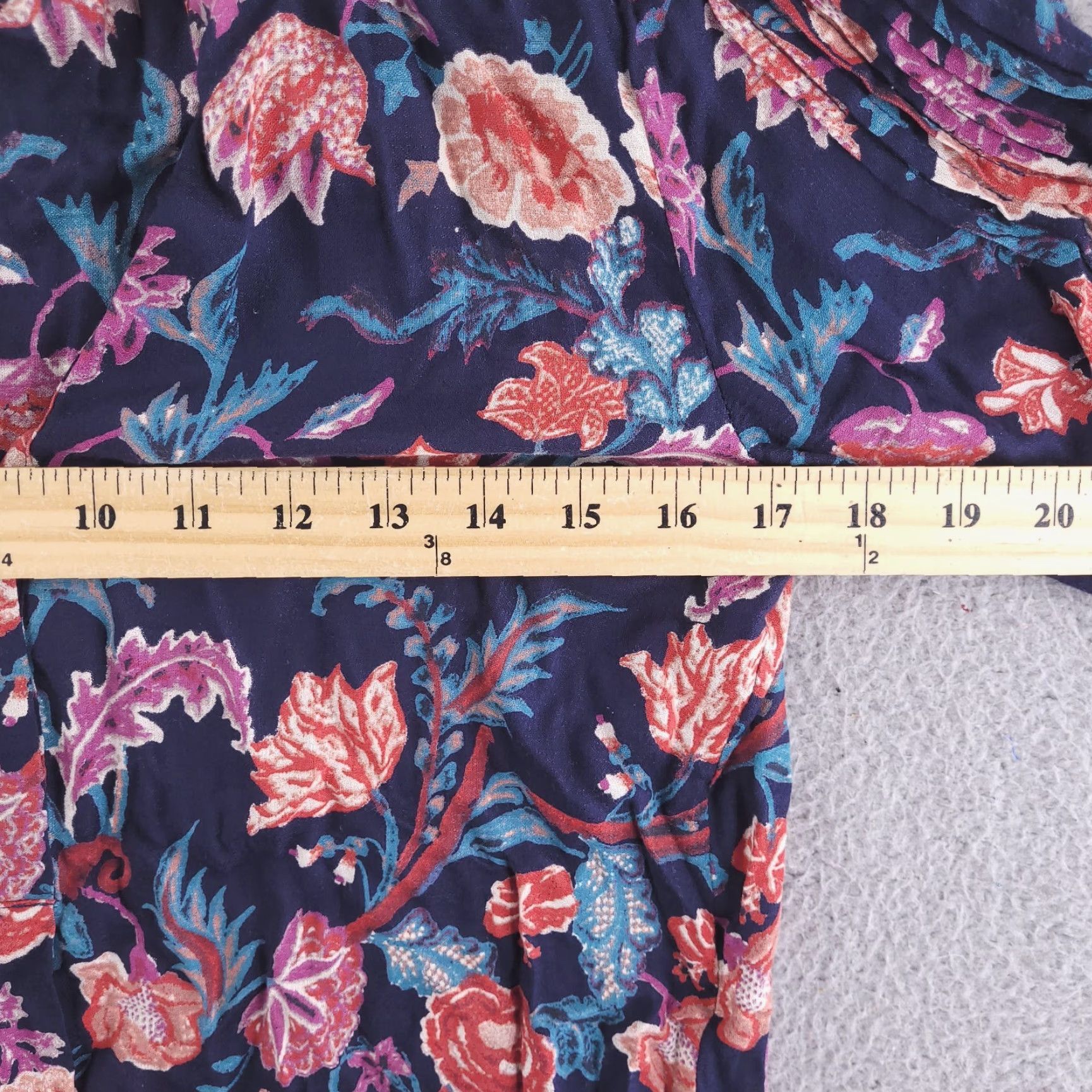 Lucky Brand Lucky Brand Top Womens XS Floral Paisley Popover Long Sleeve V-Neck Blouse Dress Shirt Womens XS Blue Paisley 90s? Size XS / US 0-2 / IT 36-38 - 5 Thumbnail