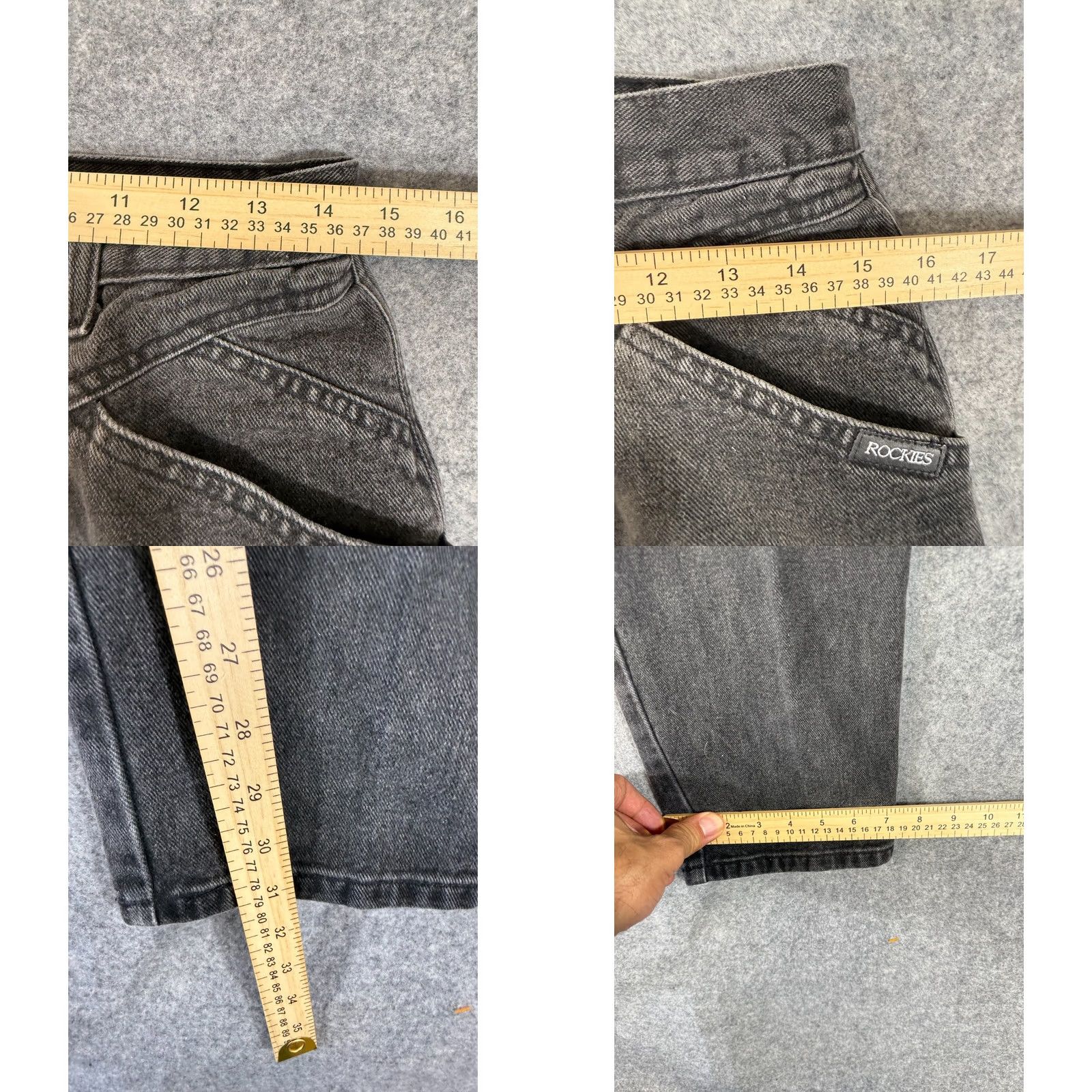 Vintage Rocky Mountain Jeans Womens 32 Faded Black/Gray Western Vintage Regular Jeans Size 24" / US 00 / IT 34 - 9 Thumbnail