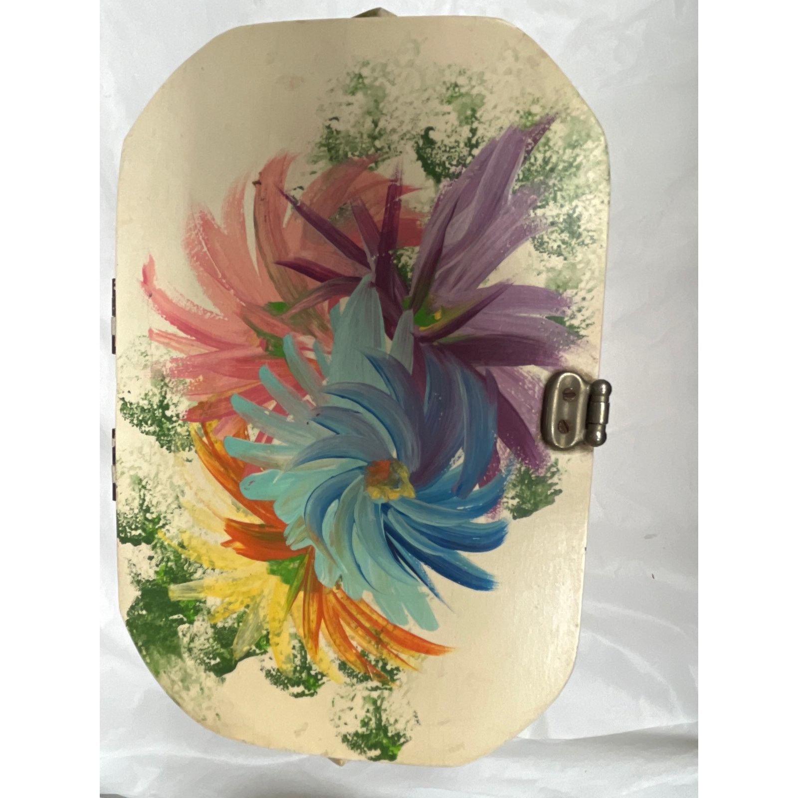 Other Vintage Vicki Jean wood purse Box Hand Painted Flowers Signe Size ONE SIZE - 21 Thumbnail
