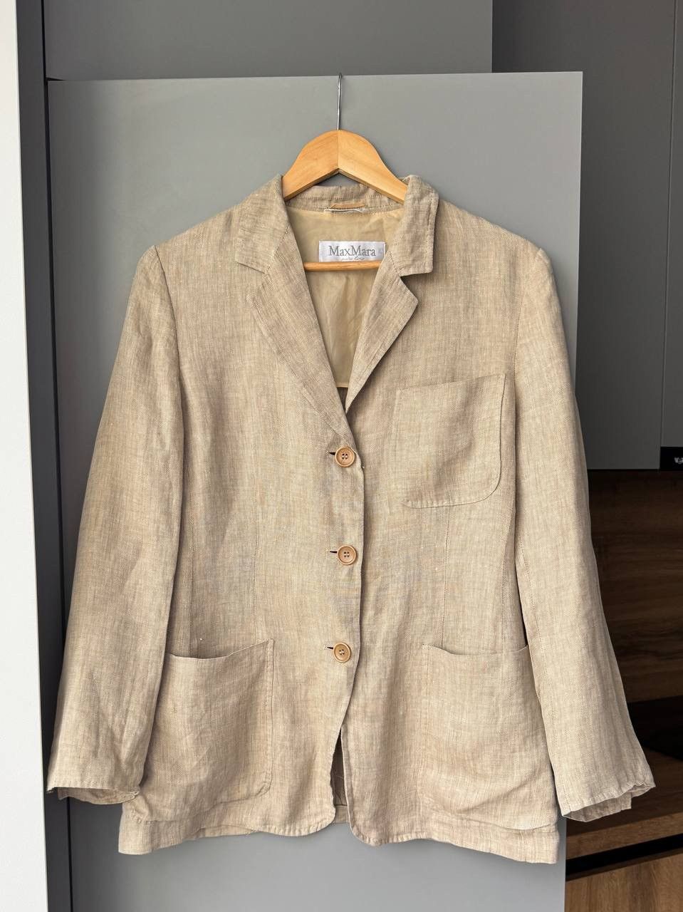 Max Mara Max Mara Weekend Women's Bronze Brown Linen Blazer Jacket Size S / US 4 / IT 40 - 1 Thumbnail