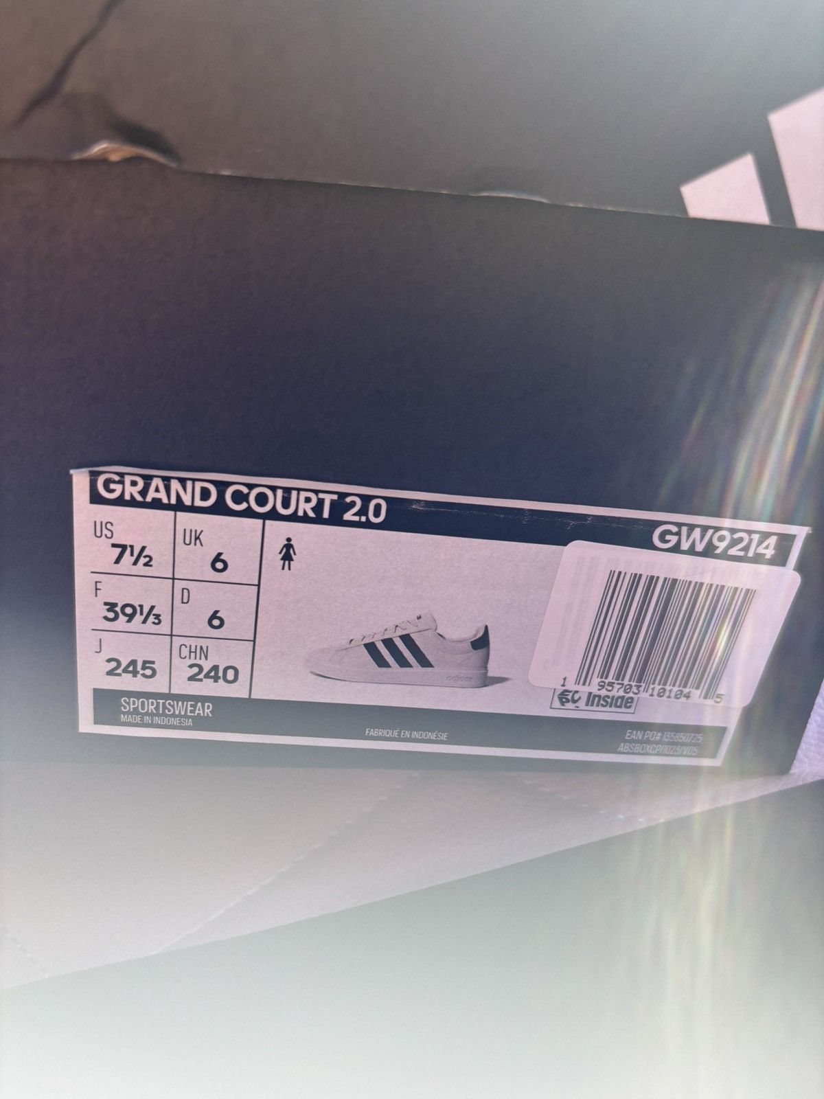 Adidas Women’s Adidas Grand Court 2.0 Size US 7.5 / IT 37.5 - 3 Thumbnail
