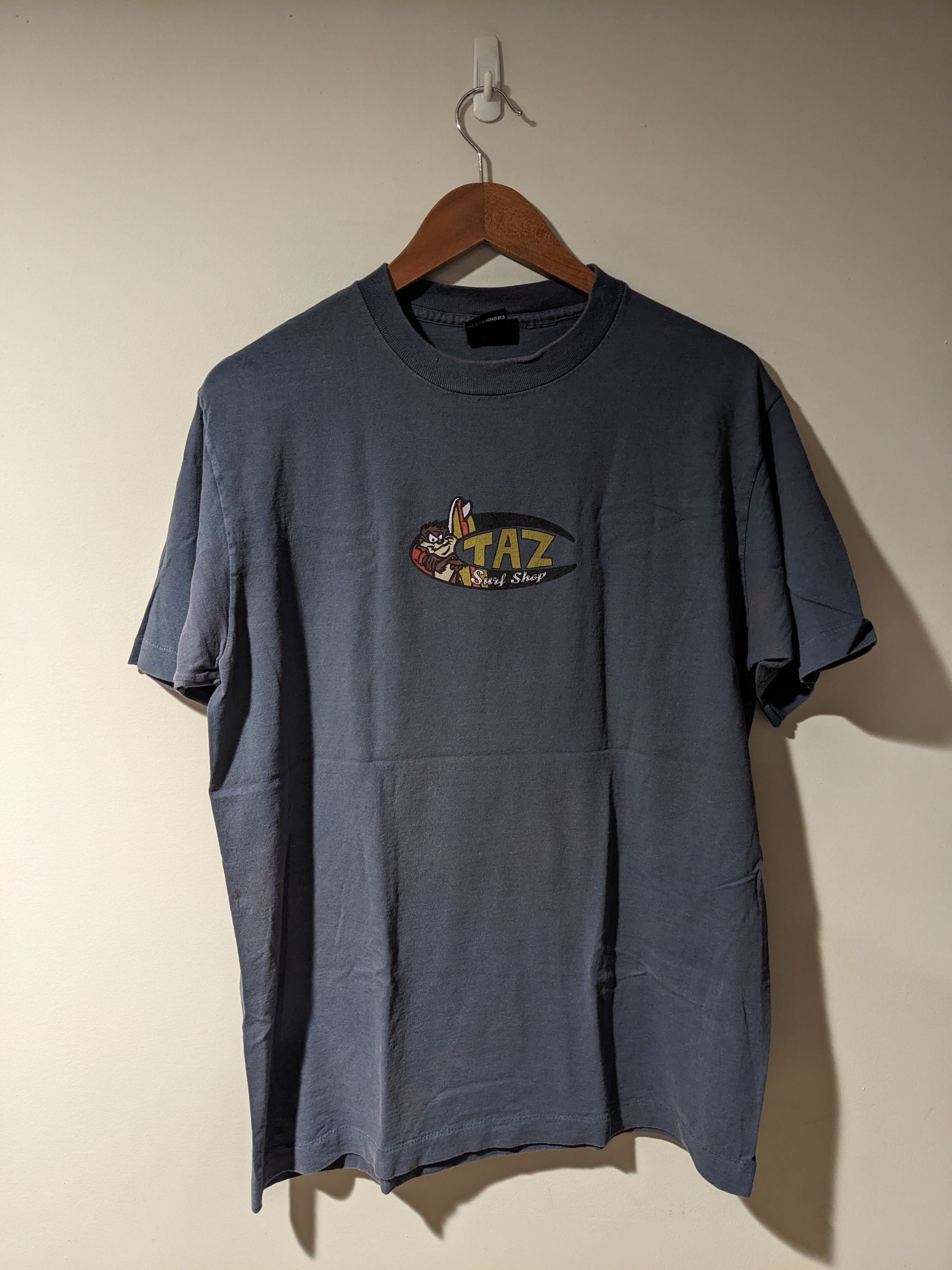 Cartoon Network × Vintage Vintage 90s Looney Tunes Taz Surf Wear Blue Medium T-Shirt Size US M / EU 48-50 / 2 - 7 Thumbnail