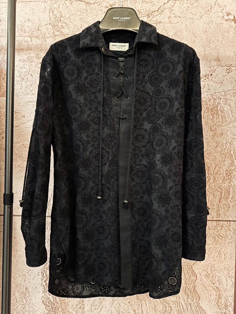 Saint Laurent Paris saint laurent paris size 38 18SS cut-out jacquard shirt 250 Size US M / EU 48-50 / 2 - 1 Thumbnail