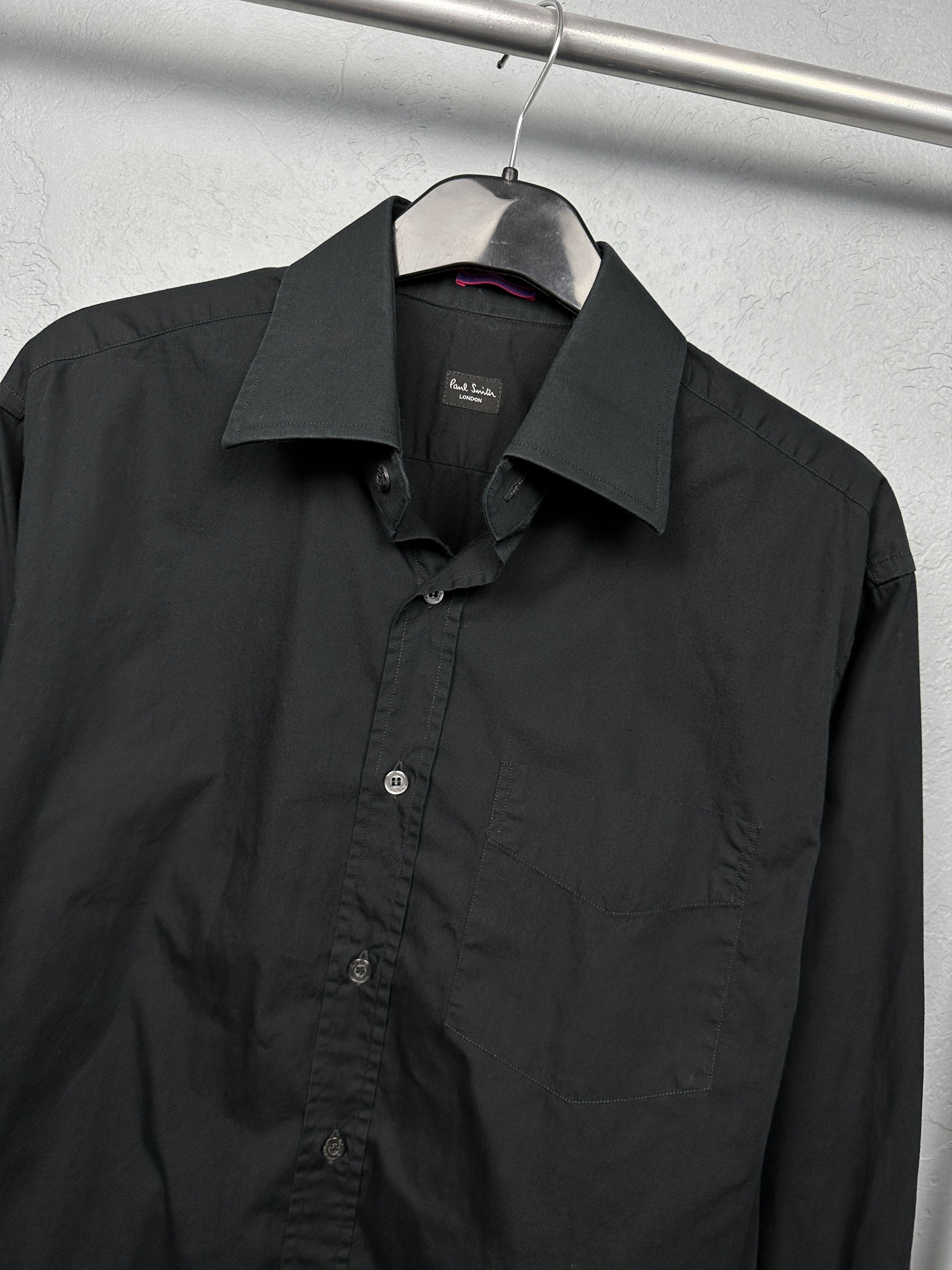 Paul Smith × Vintage Paul Smith Vintage Mens Black Long Sleeve Shirt Size US L / EU 52-54 / 3 - 2 Thumbnail