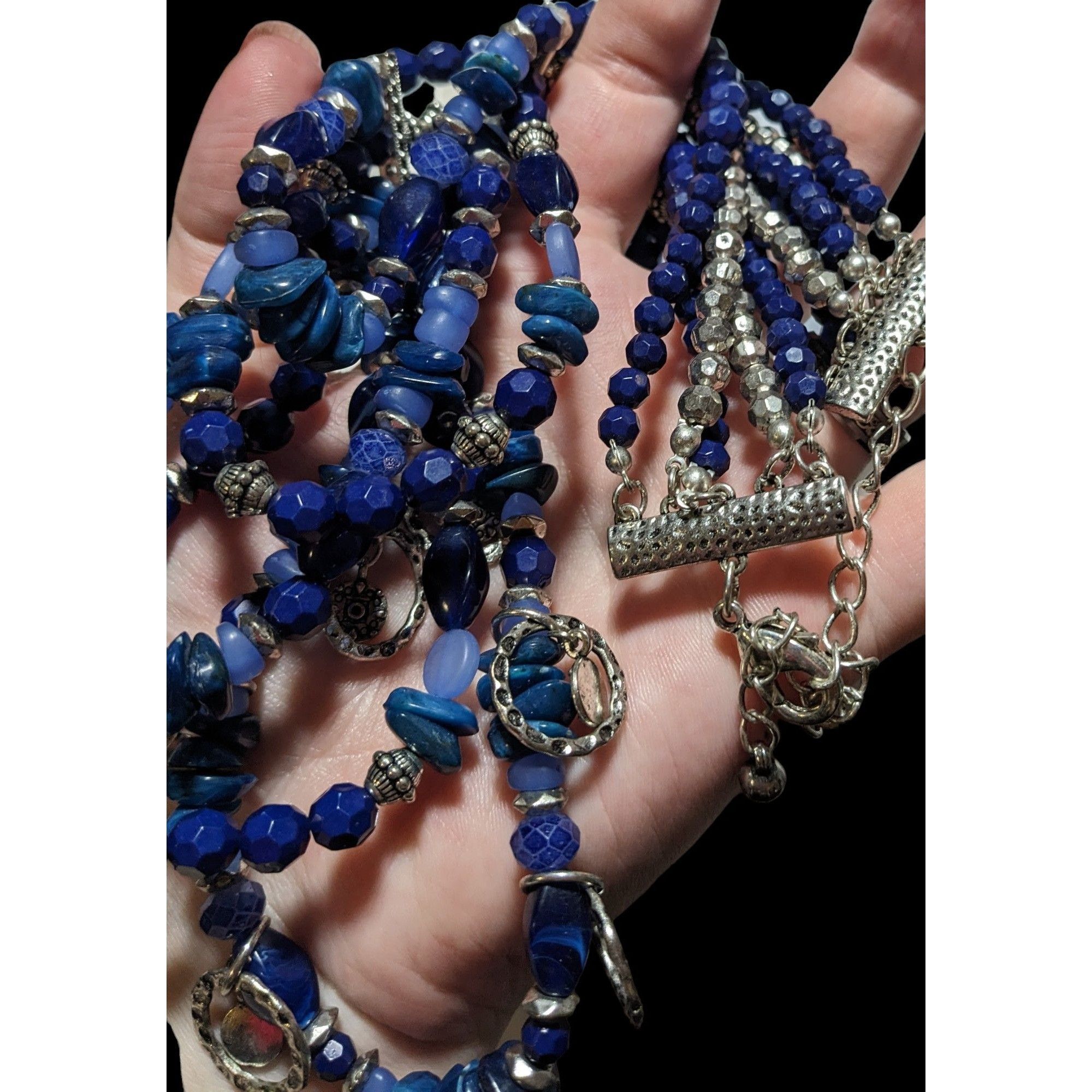 Other Silver And Blue Bohemian Bib Necklace Size ONE SIZE - 4 Thumbnail