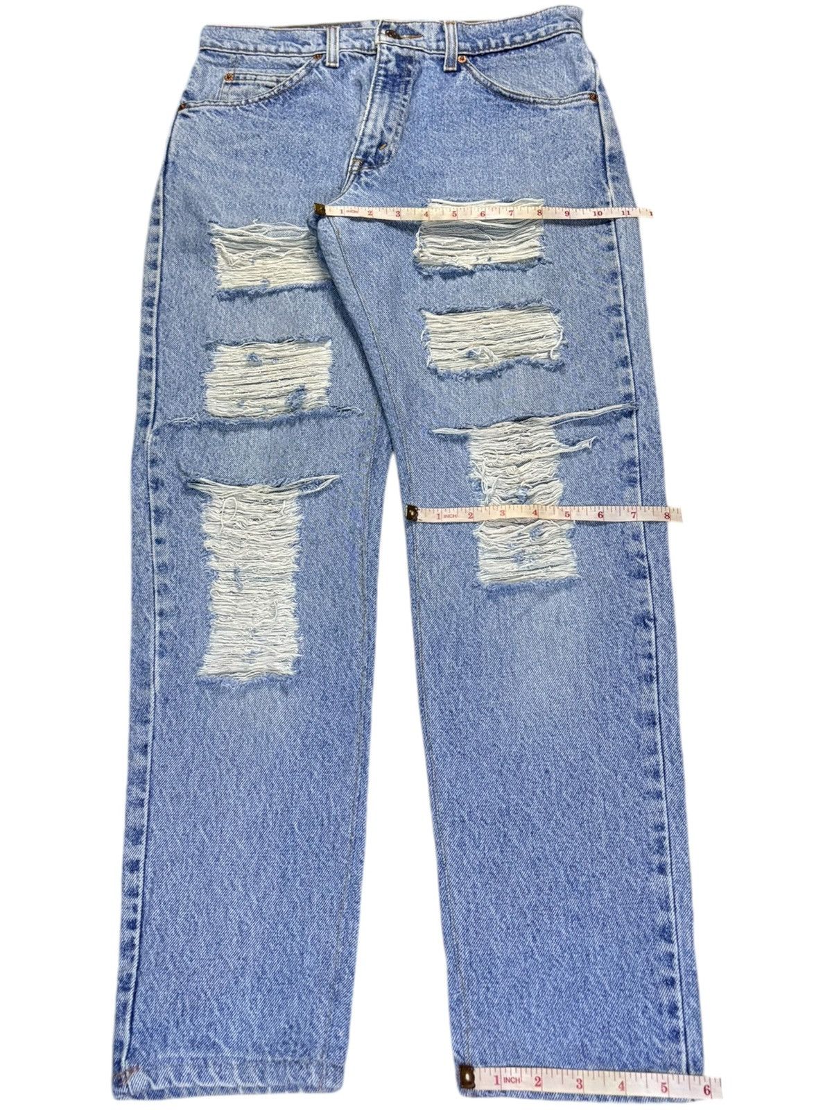 Levi's Vintage 90s Levis 550 Orange Tab Blue Wash Distressed Jeans Size US 30 / EU 46 - 14 Thumbnail