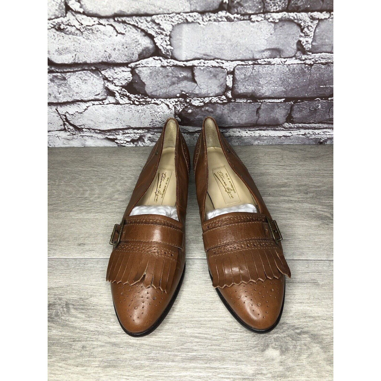 Etienne Aigner Etienne Aigner VTG Brown Leather Kiltie Monk Strap Loafers W Size US 9 / IT 39 - 24 Thumbnail
