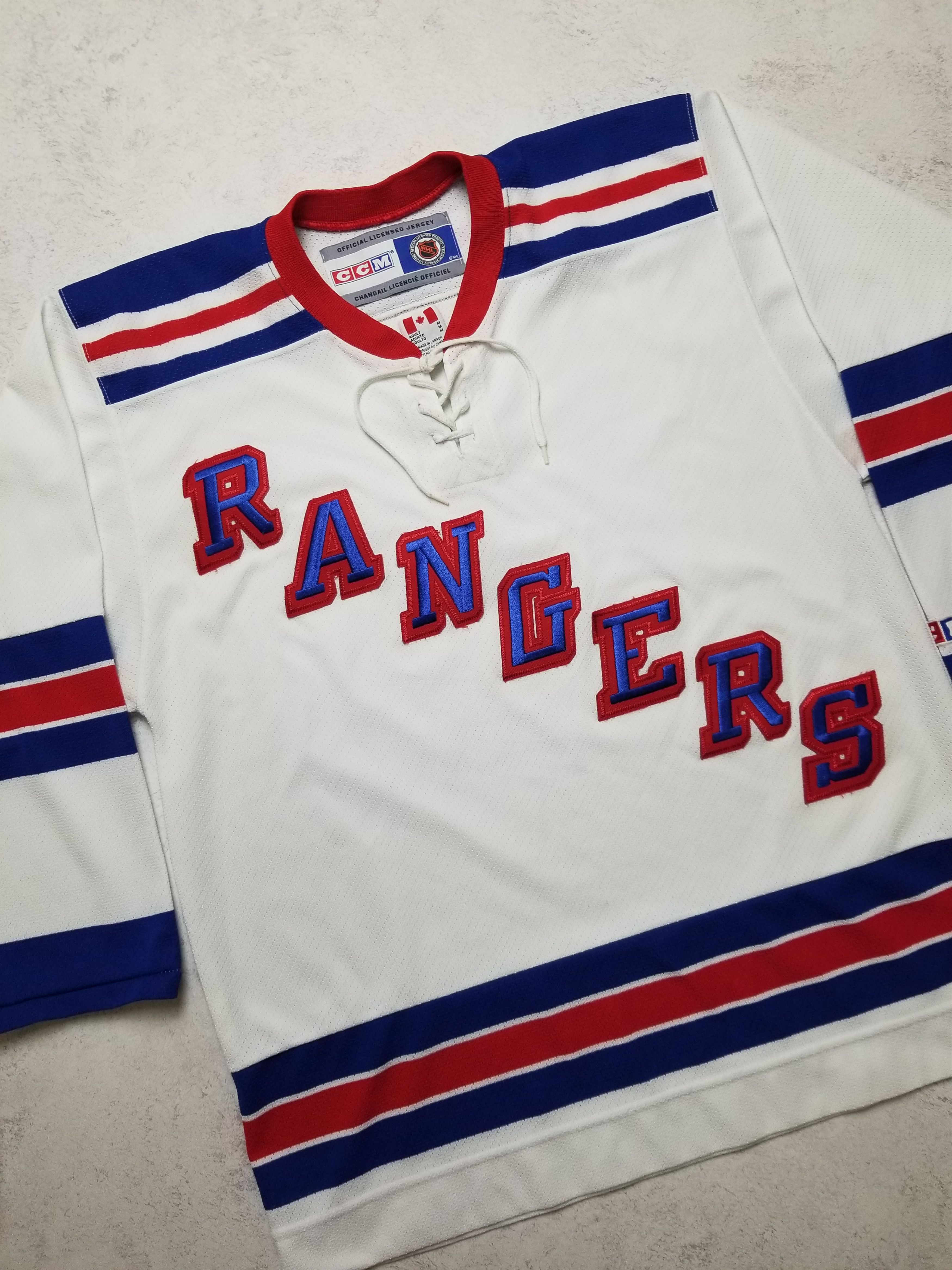 Ccm Vintage 90s New York Rangers CCM Hockey NHL Blank Jersey Size US M / EU 48-50 / 2 - 7 Thumbnail