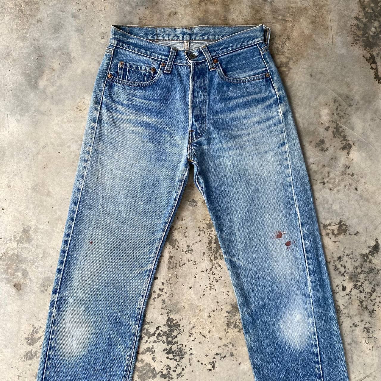 Levi's Vintage Clothing Rare 1970s Levi’s 501 Redline Selvedge Release Hem Button 6 Size US 28 / EU 44 - 4 Thumbnail