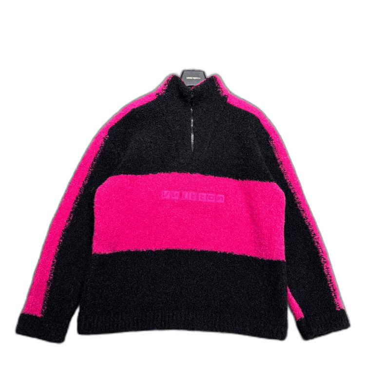 Louis Vuitton Louis Vuitton Half-Zip Black Pink Teddy Sweater Size US XL / EU 56 / 4 - 1 Thumbnail
