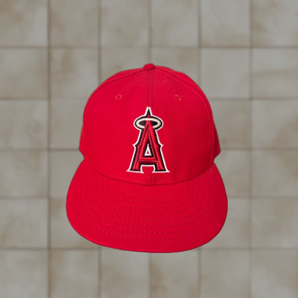 New Era Los Angeles Angels MLB New Era 59FIFTY Fitted Cap 5950 Hat 7 5/8 Red Mens Baseball Cap Size ONE SIZE - 1 Thumbnail
