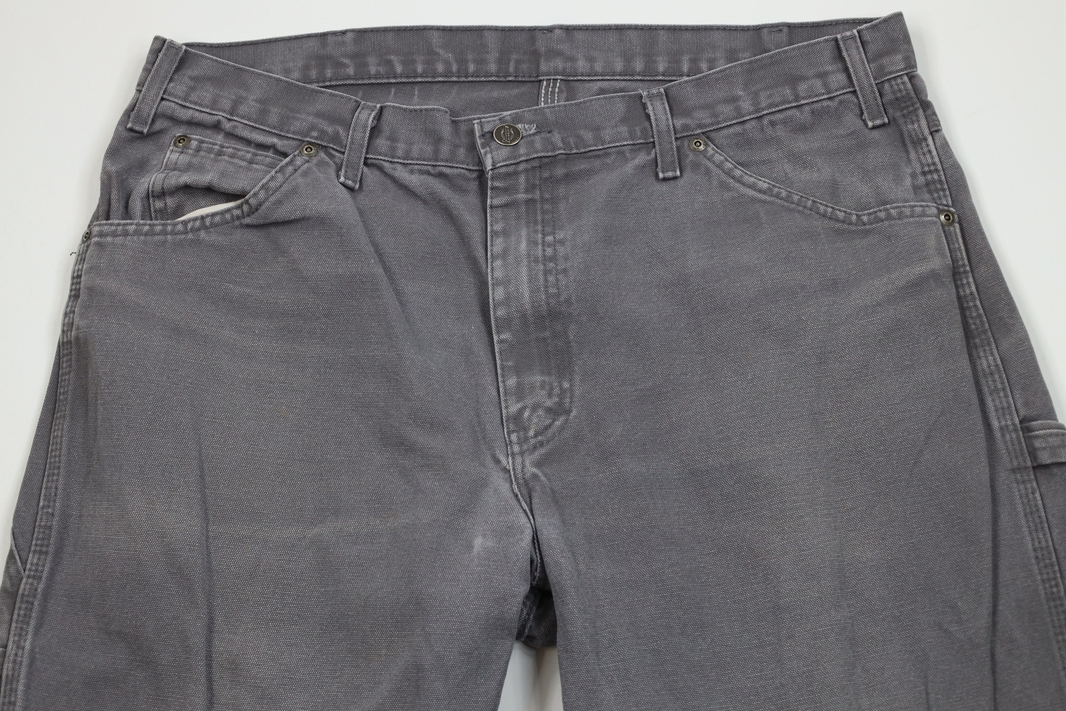 Dickies Vintage Dickies Canvas Wide Leg Dungaree Pants Gray Size US 36 / EU 52 - 2 Thumbnail