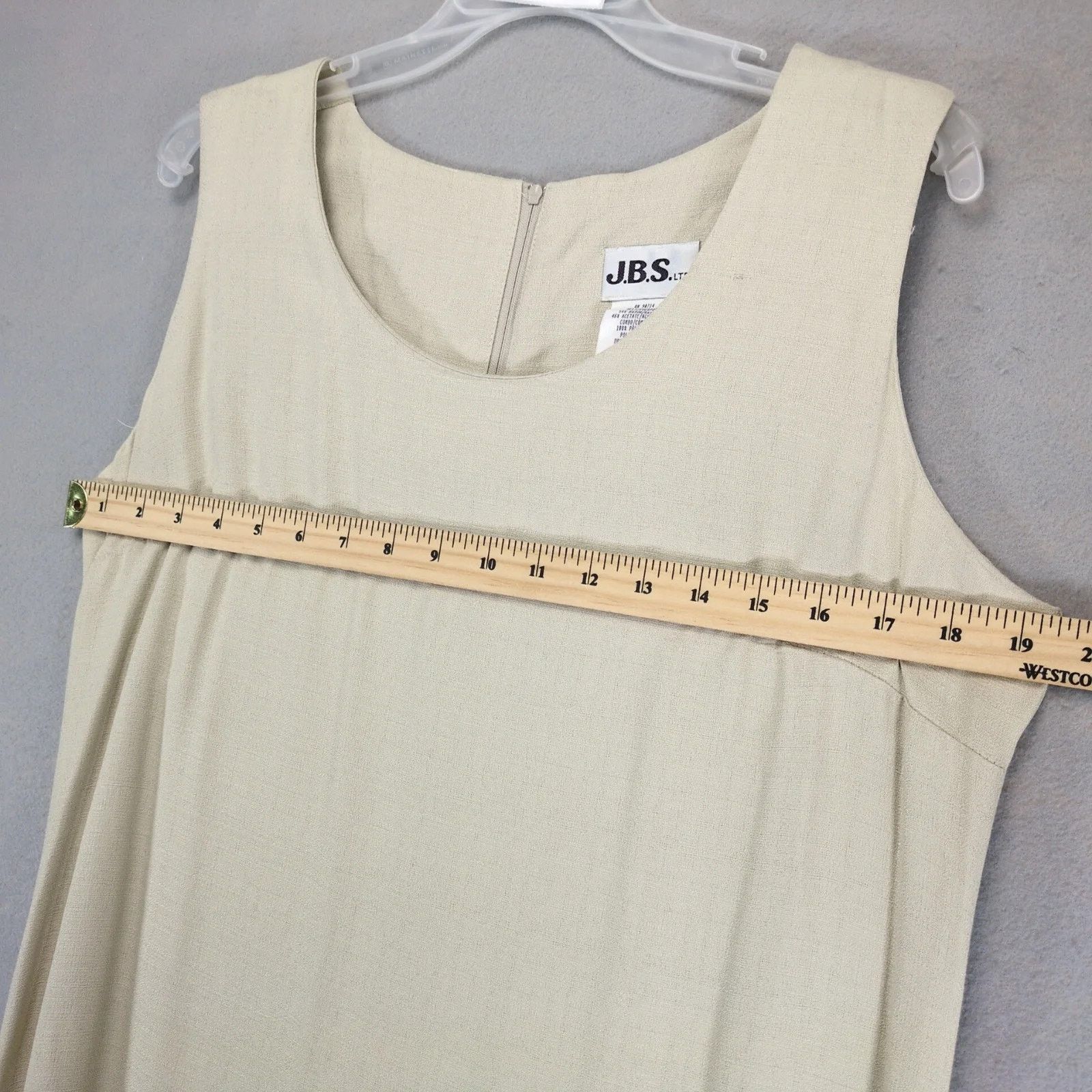 Vintage JBS Ltd Beige Sleeveless A-Line Maxi Dress Sz 14 Made USA Size XL / US 12-14 / IT 48-50 - 4 Thumbnail