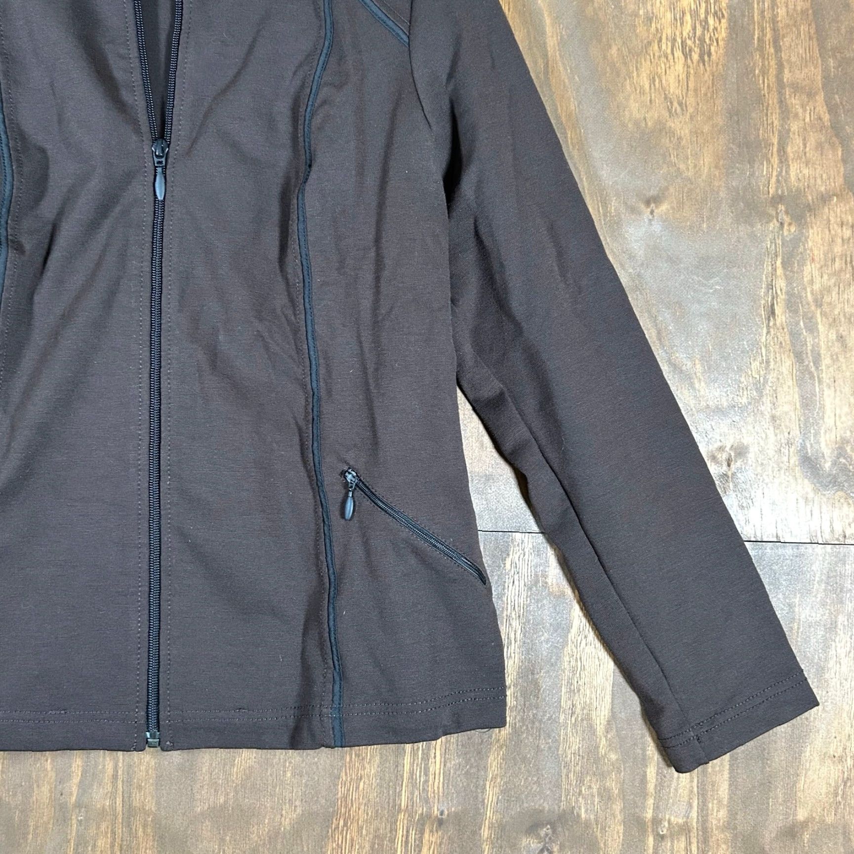 Vintage Chico's The Weekend Womens Jacket Brown Full Zip Long Sleeve Stretch M Jacket Cross-List: Casual Workwear Size M / US 6-8 / IT 42-44 - 4 Thumbnail