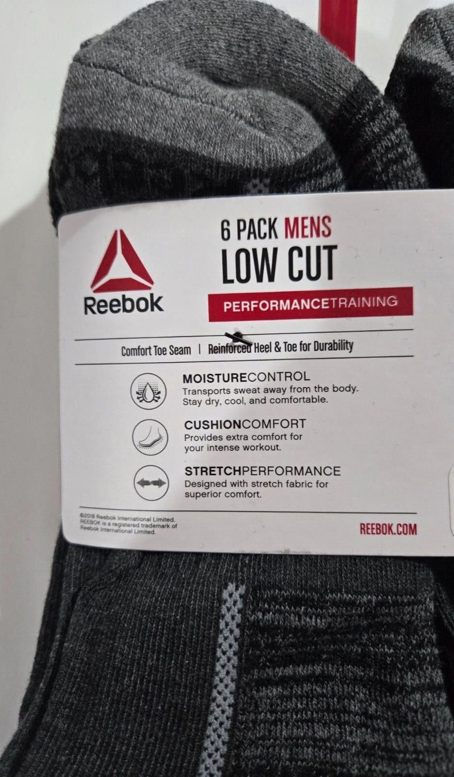 Reebok Men's Reebok Low Cut Socks Moisture Control Pack of 6 NWT Size ONE SIZE - 3 Thumbnail
