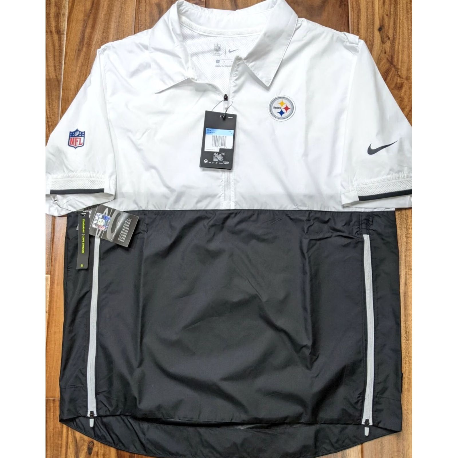Nike Nike Steelers Lightweight Short Sleeve Coaches Jacket Mens Medium White Zip Front Size US M / EU 48-50 / 2 - 2 Thumbnail