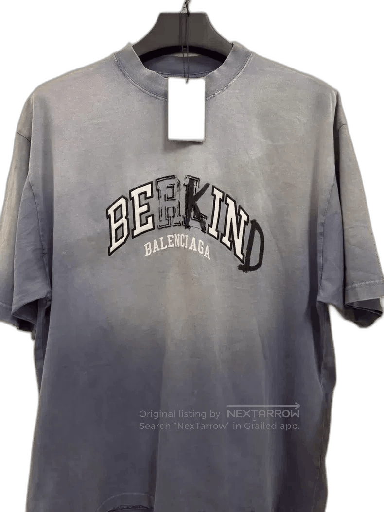 Balenciaga Balenciaga Be Kind Distressed Short Sleeve Shirt. Size US L / EU 52-54 / 3 - 1 Thumbnail