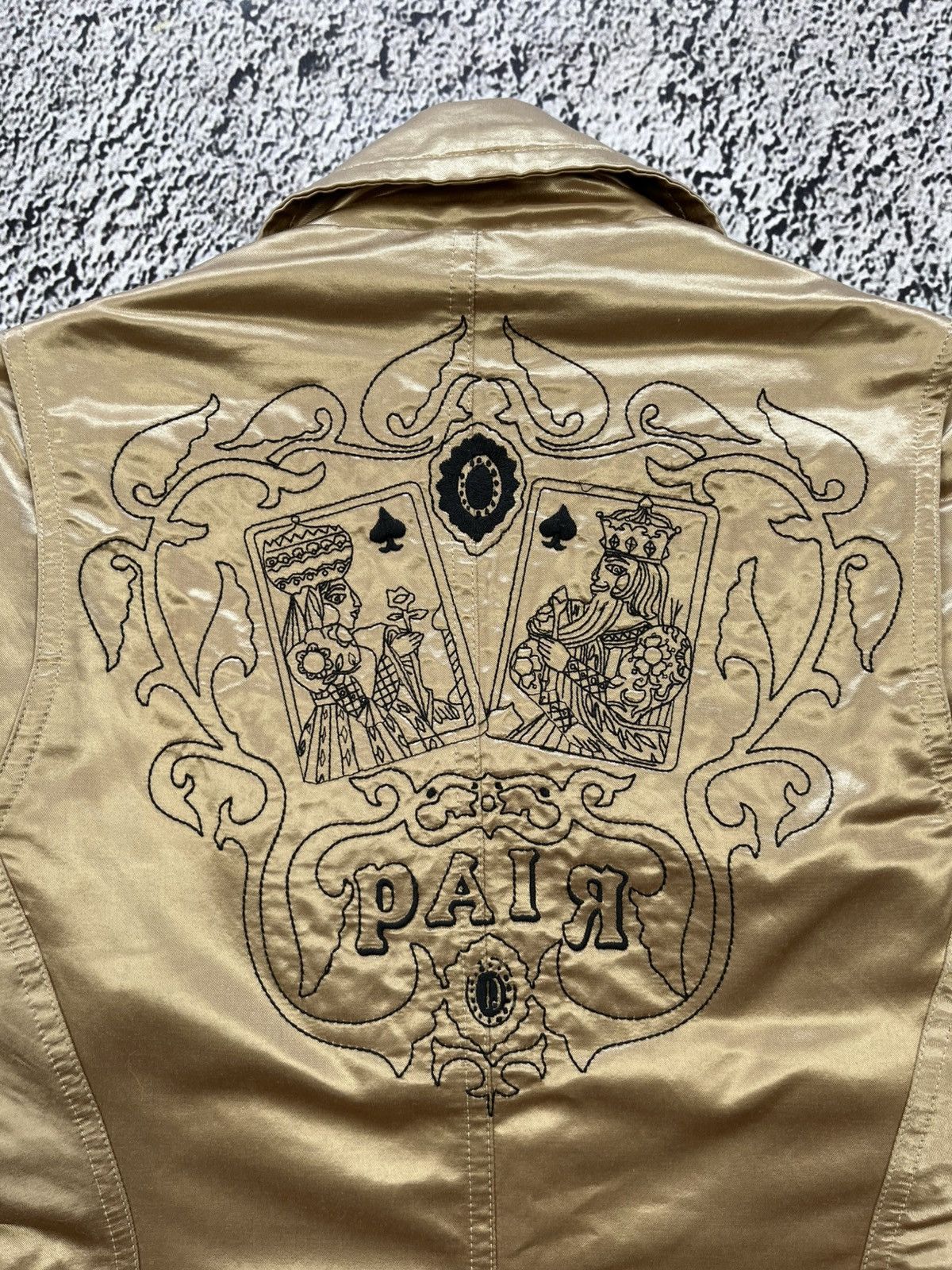 Diesel VINTAGE Y2K GOLD EMBROIDERED PAIR LOGO BLAZER JACKET Size M / US 6-8 / IT 42-44 - 10 Thumbnail