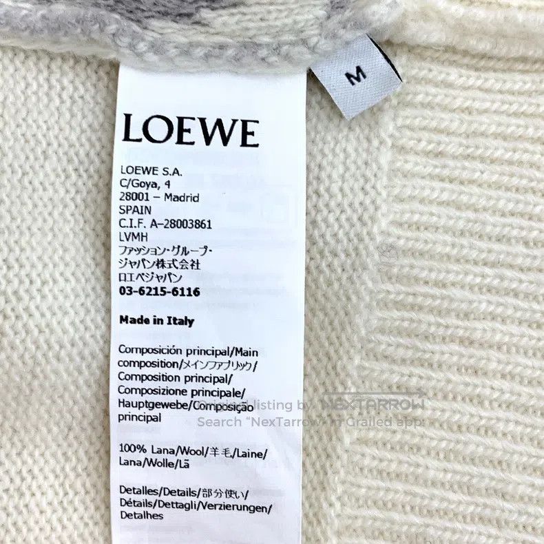 Loewe Loewe Ivory White Logo Embroidered Wool Crew-neck Single-b Size M / US 6-8 / IT 42-44 - 6 Thumbnail