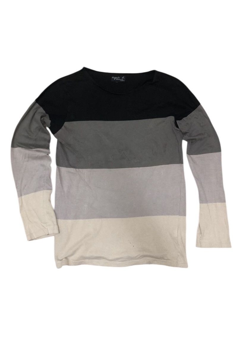 Designer × Japanese Brand × agnes b. Vintage Agnes B. Homme Paris Long Sleeve Stripes Size M / US 6-8 / IT 42-44 - 1 Thumbnail