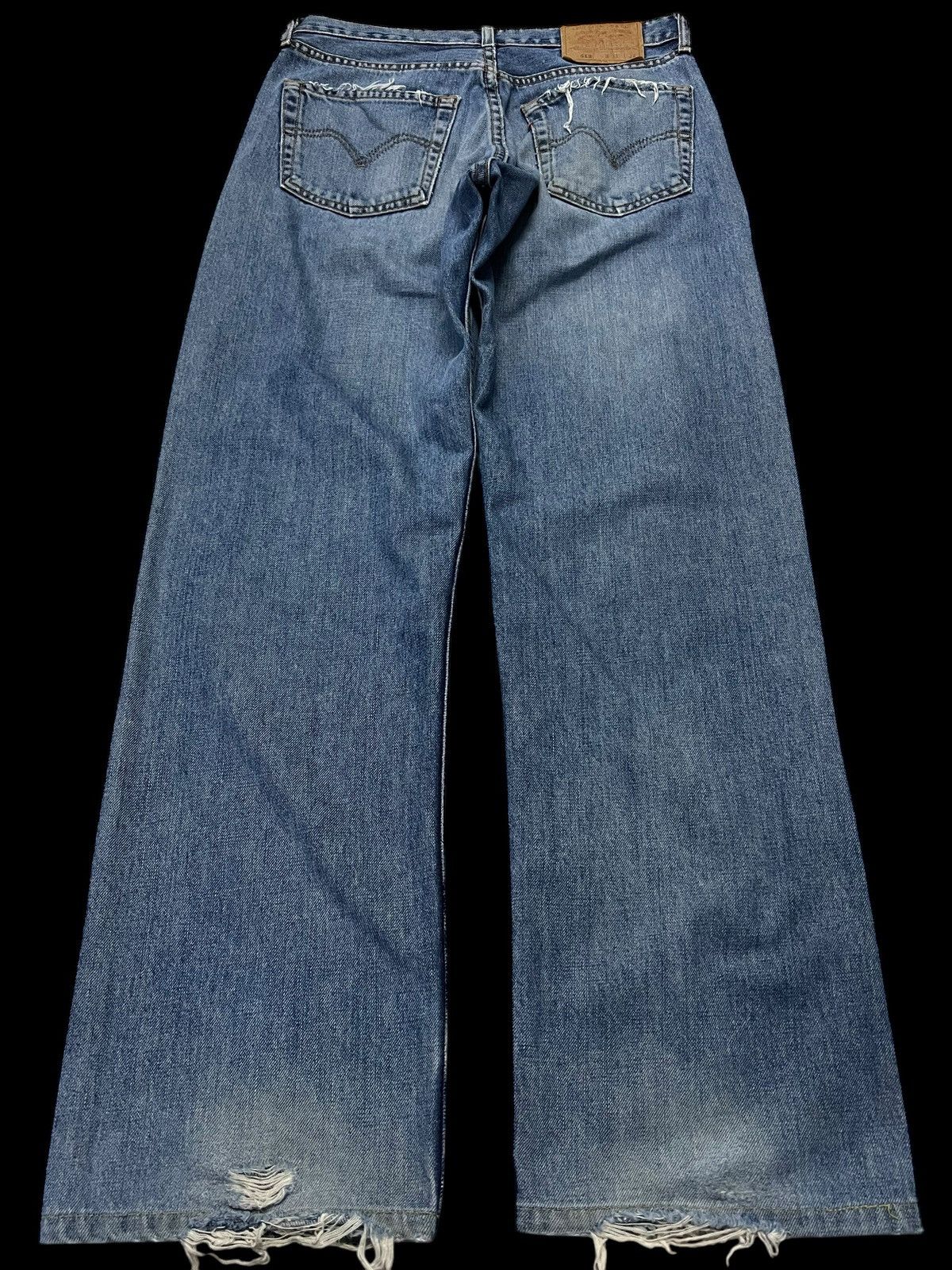 Levi's × Levi's Vintage Clothing 🌈90s Levis 512 Distress Light Wash Baggy Jean Size US 30 / EU 46 - 2 Thumbnail