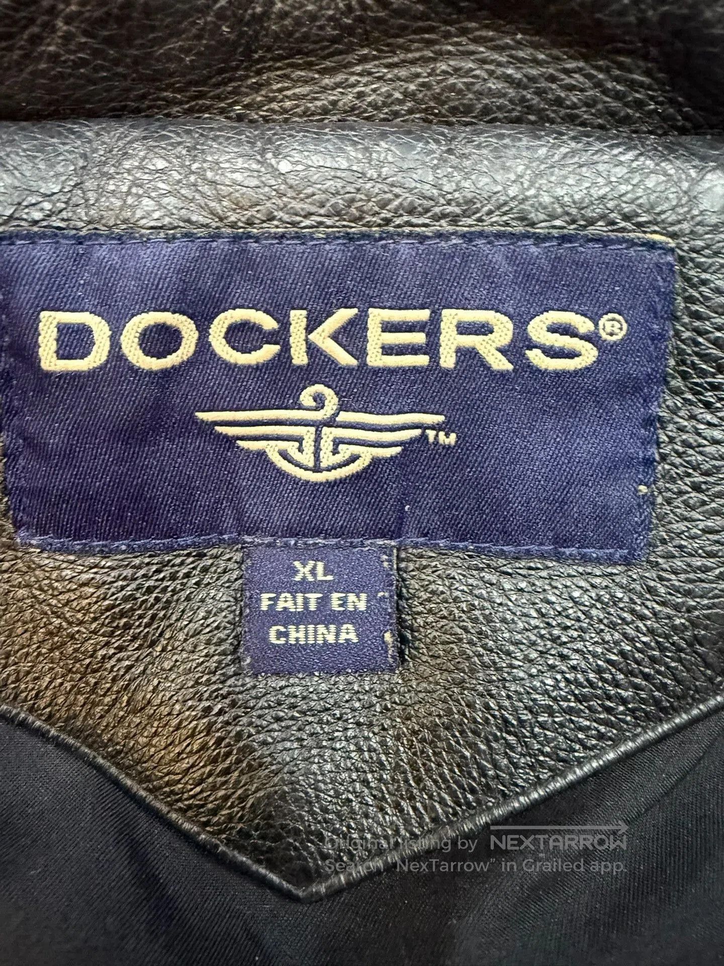 Dockers Classic Black Leather Business Casual Jacket. Size US XL / EU 56 / 4 - 4 Thumbnail