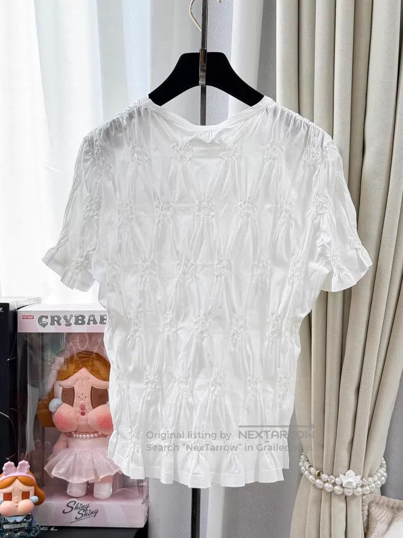 Chanel Chanel Pleated double C logo short sleeves Size S / US 4 / IT 40 - 2 Thumbnail